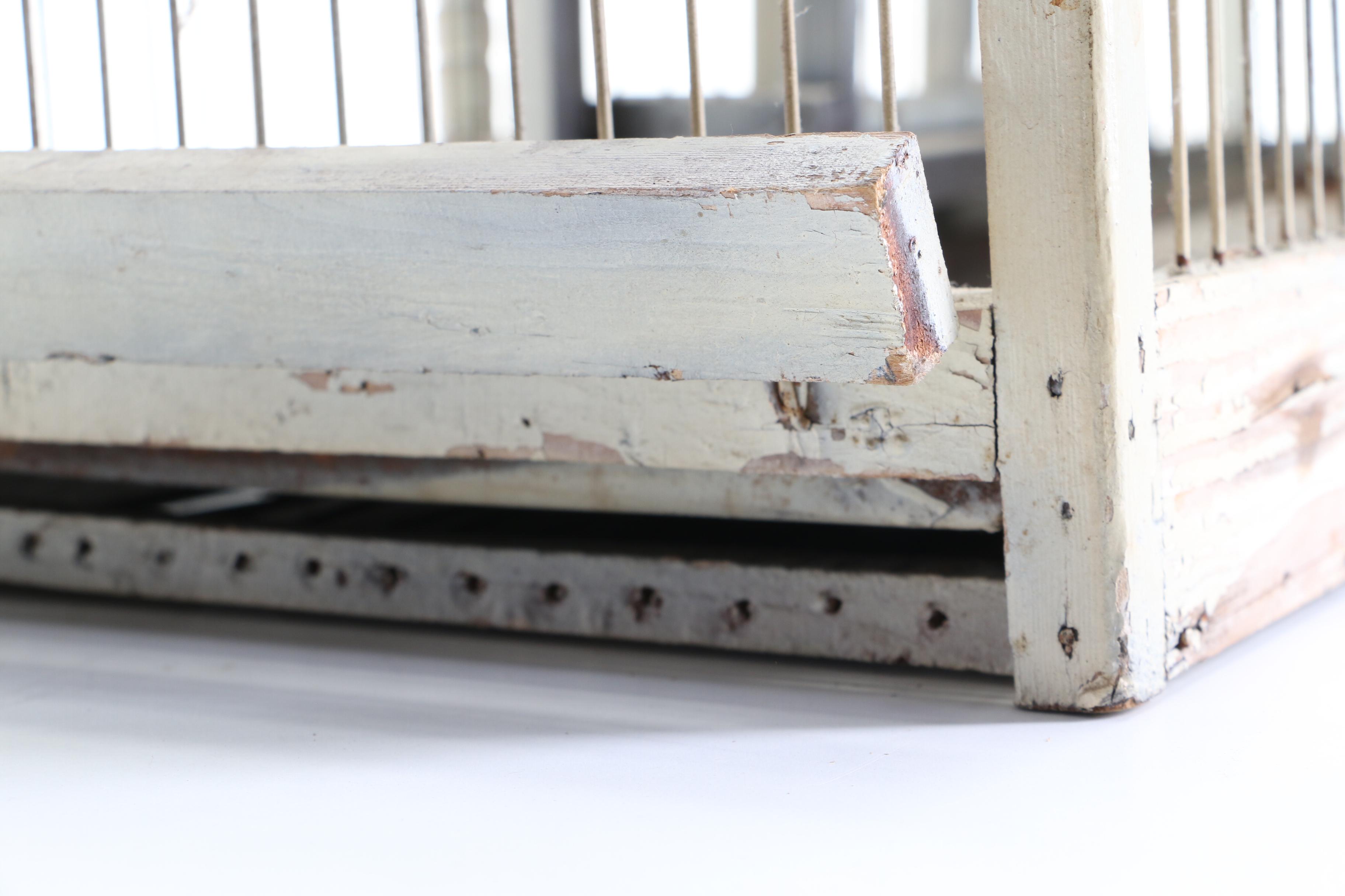 Victorian Gothic Style Wood and Wire Birdcage, Early to Mid 20th Century