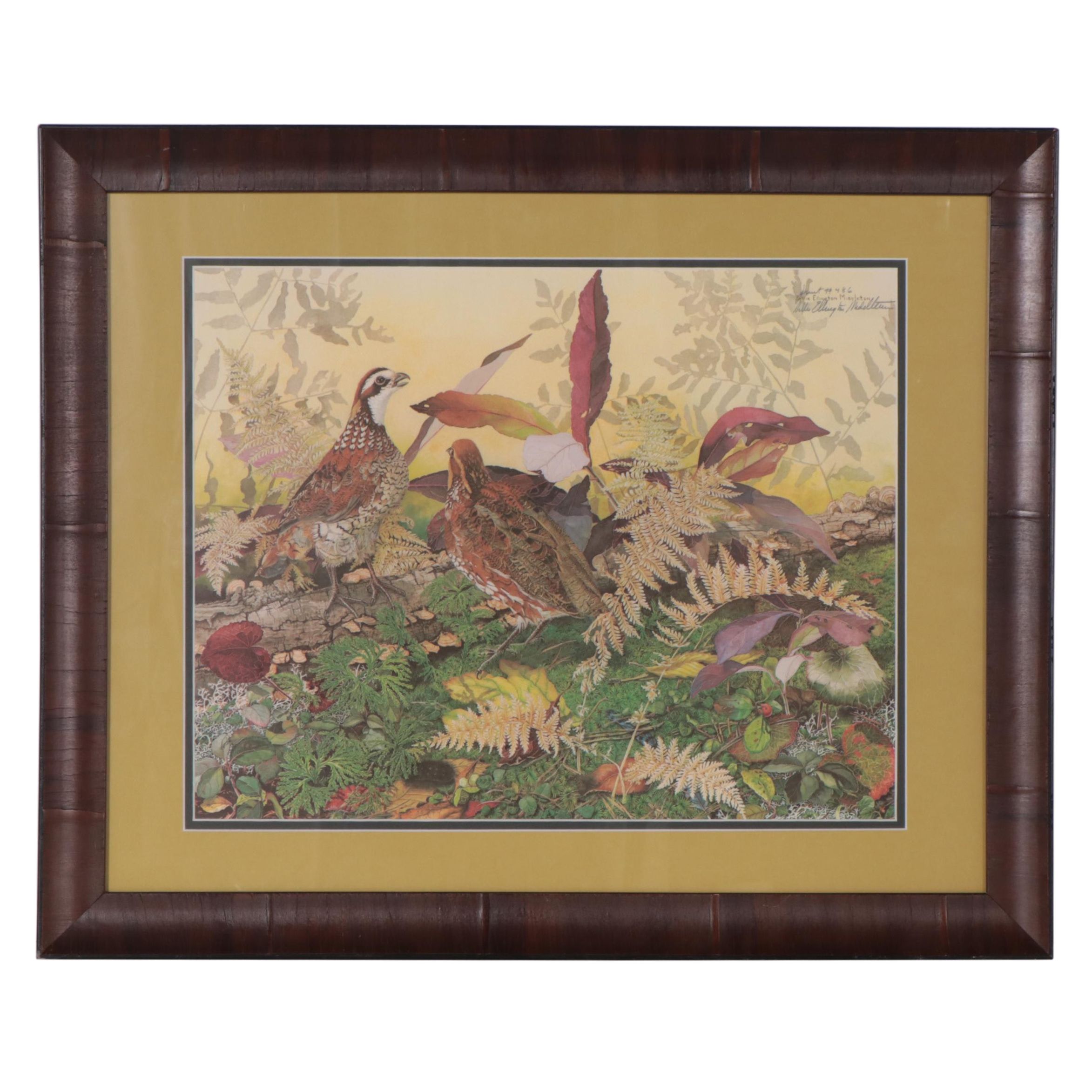 Sallie Ellington Middleton Offset Lithograph "Bobwhites"