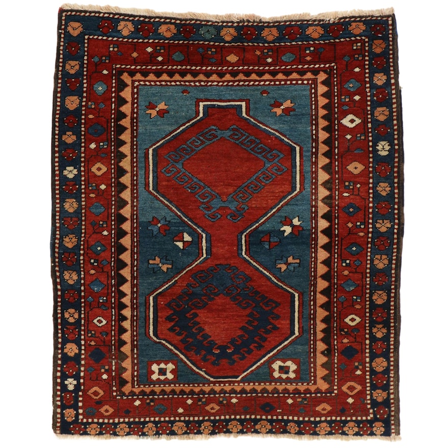 3'5 x 4'3 Hand-Knotted Afghan  Baluch Accent Rug