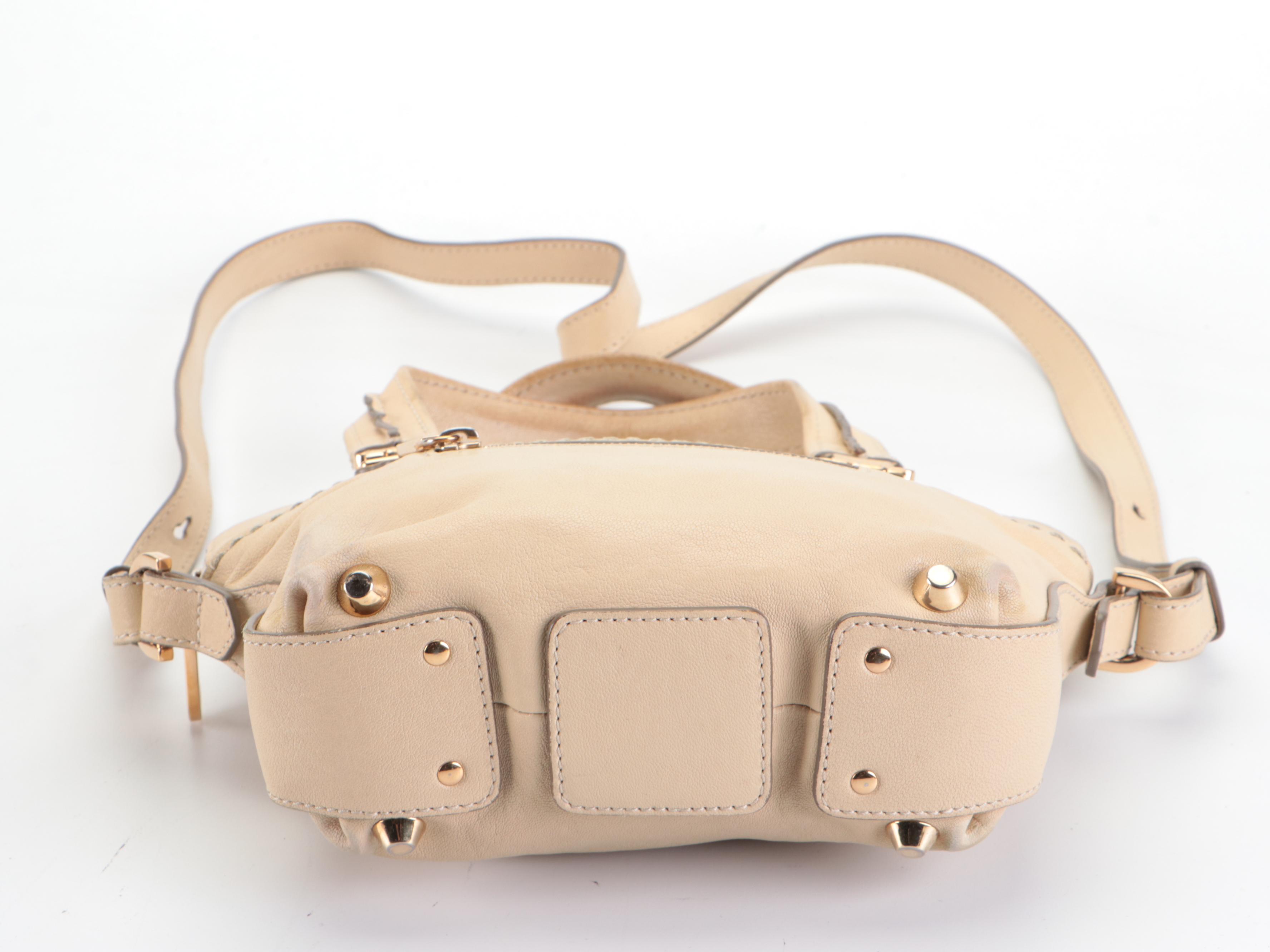 Chloé  Angie Mini Two-Way Tote in Beige Leather