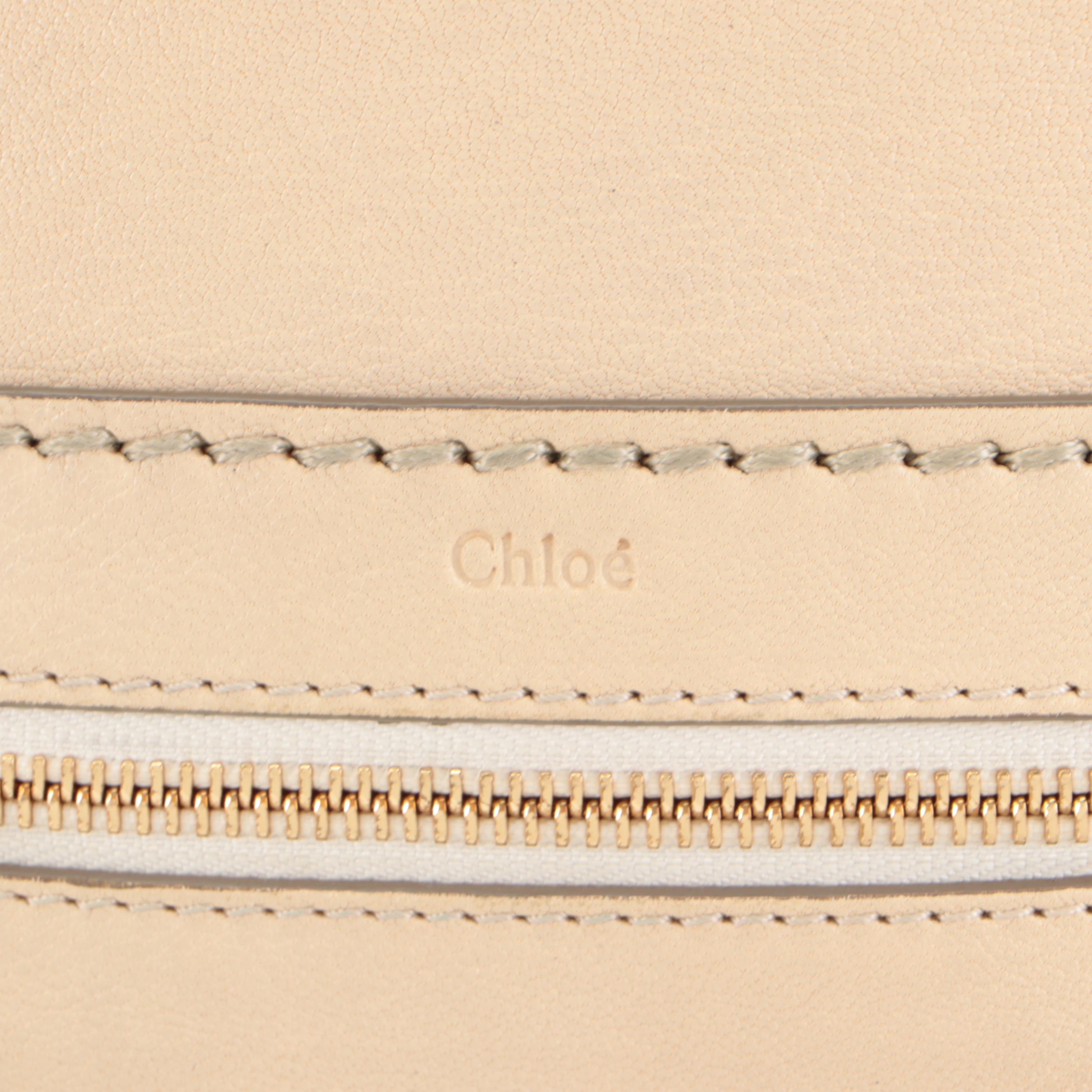 Chloé  Angie Mini Two-Way Tote in Beige Leather