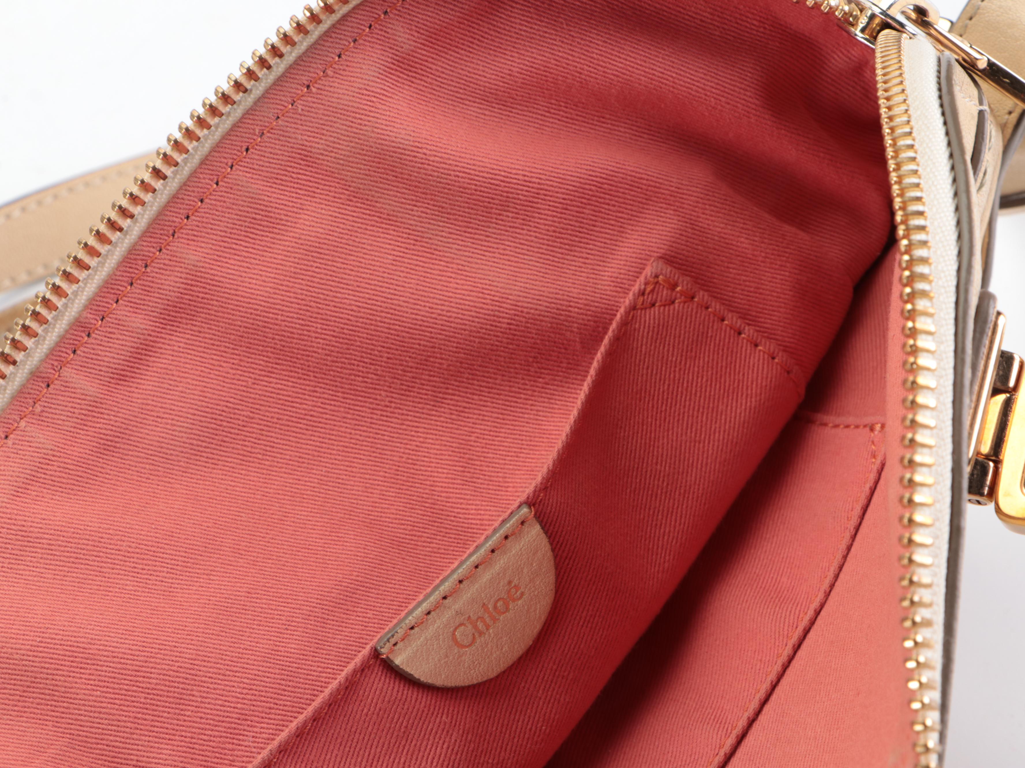 Chloé  Angie Mini Two-Way Tote in Beige Leather