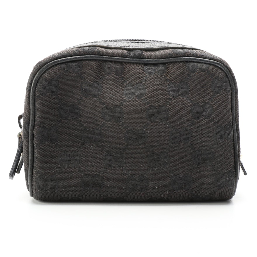 Gucci Small Pouch in GG Monogram Canvas with Leather