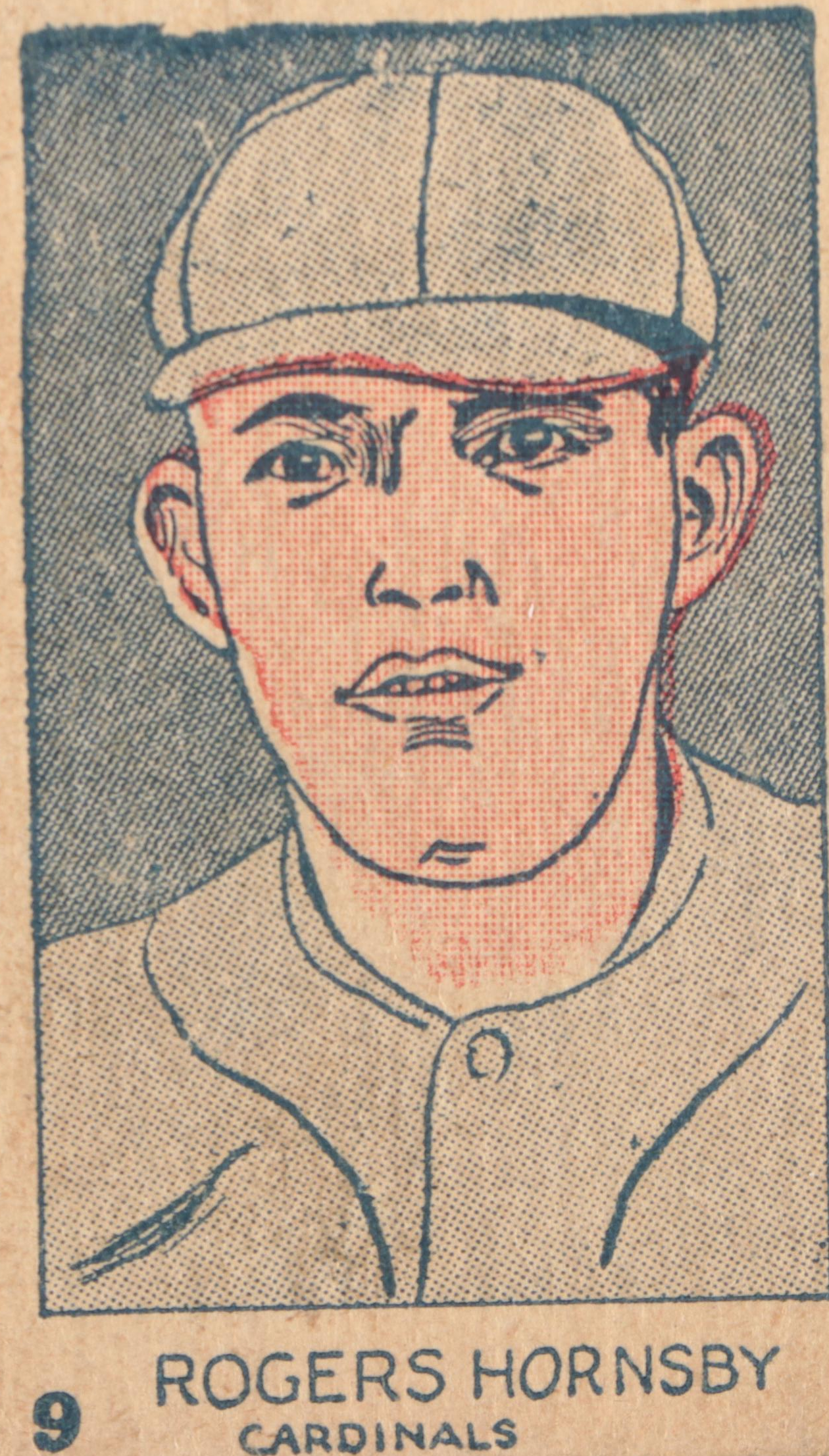 1926 W512 Rogers Hornsby #9 Cardinals Hand Cut Baseball Strip Card