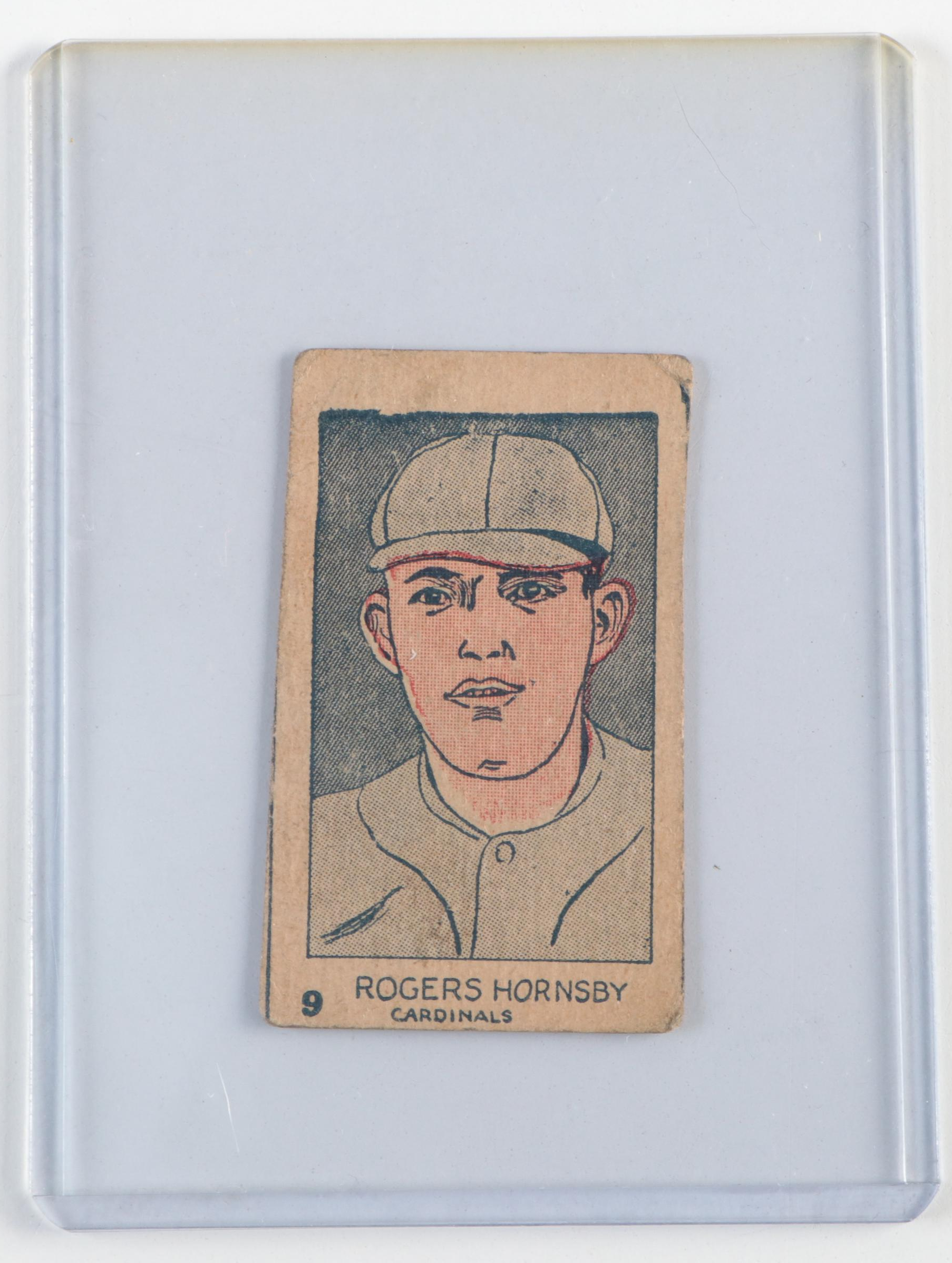 1926 W512 Rogers Hornsby #9 Cardinals Hand Cut Baseball Strip Card