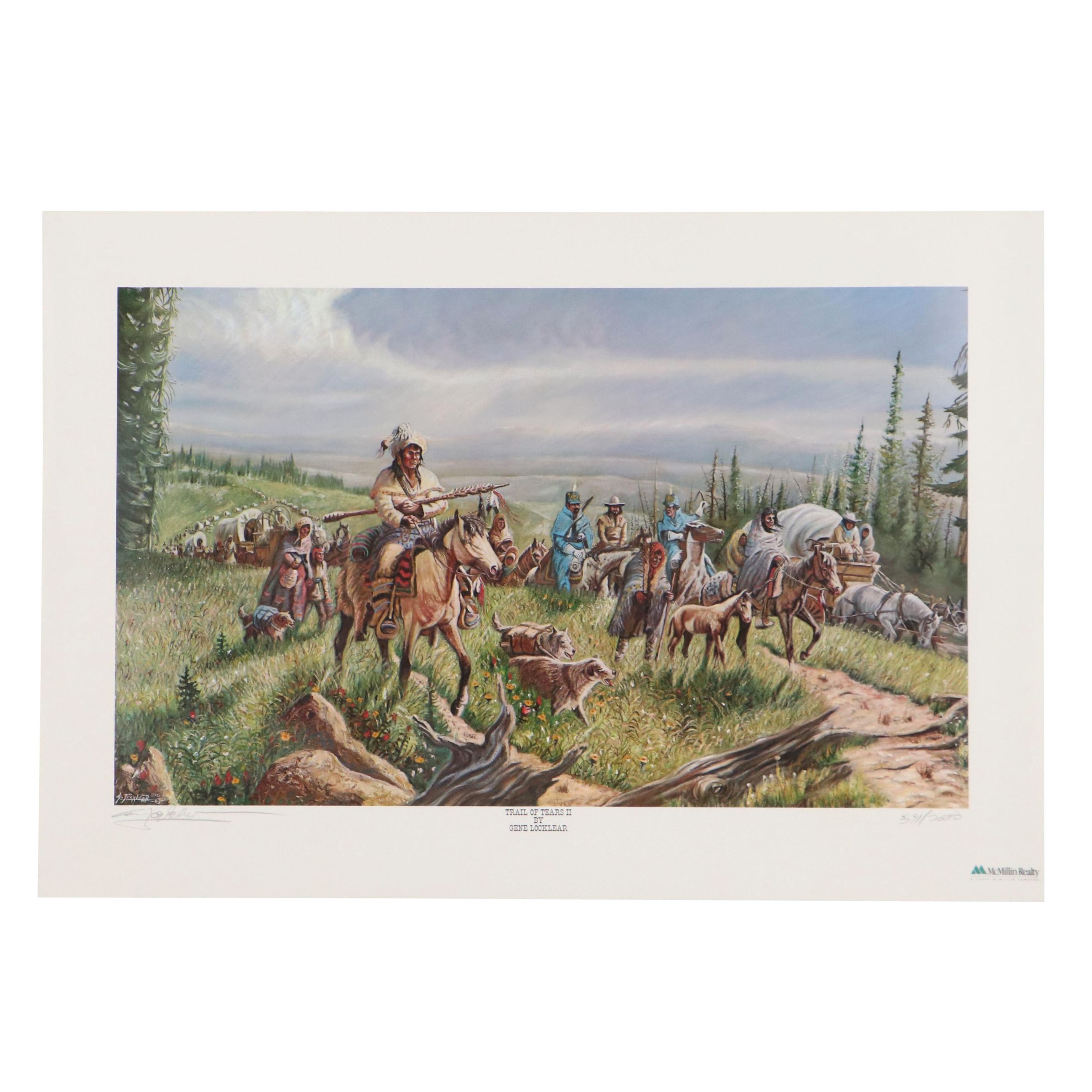 Gene Locklear Offset Lithograph "Trail of Tears II"