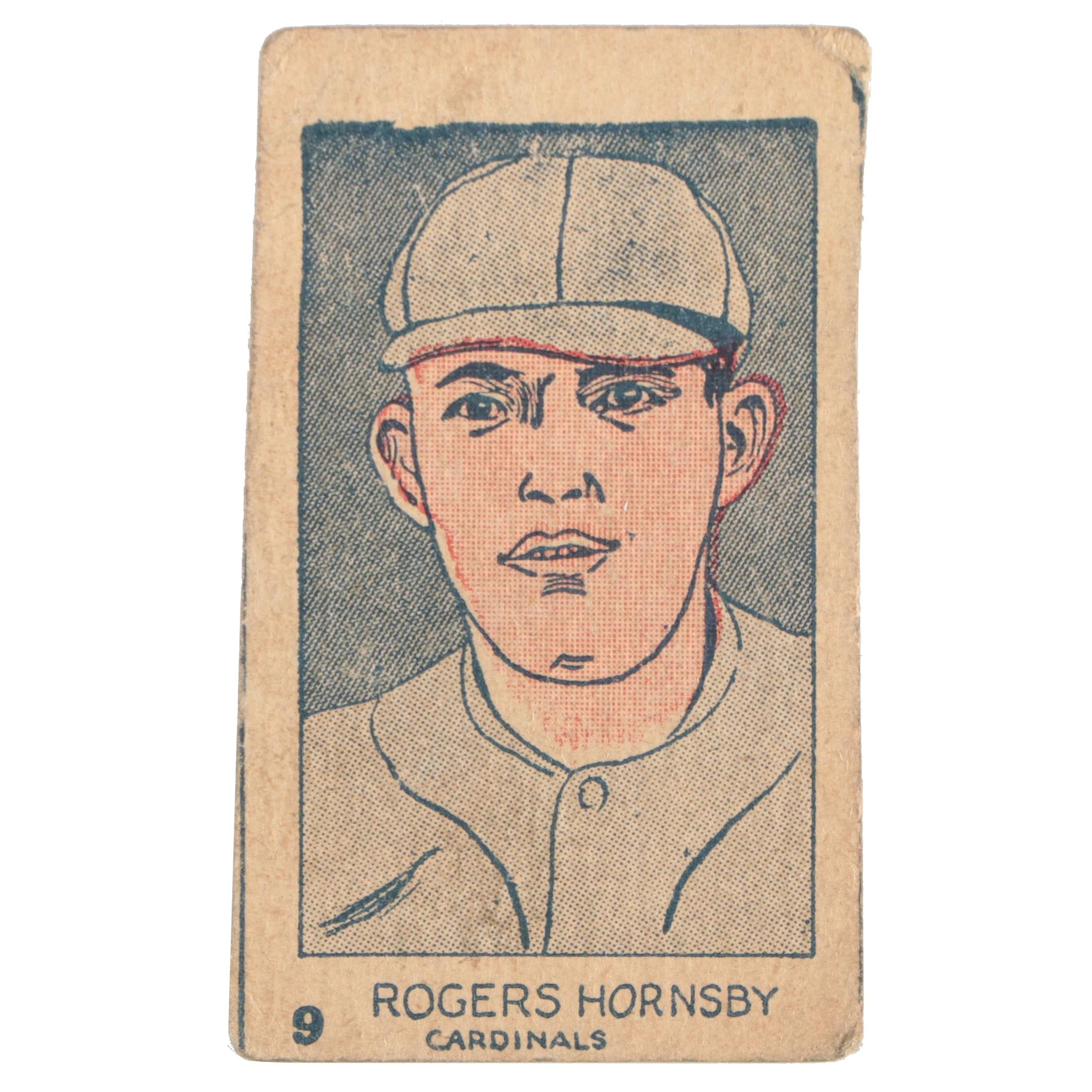 1926 W512 Rogers Hornsby #9 Cardinals Hand Cut Baseball Strip Card