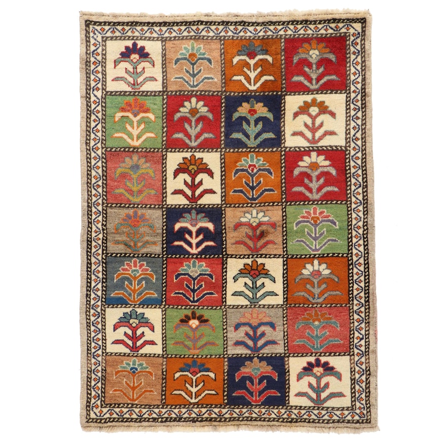 3'7 x 5'2 Hand-Knotted Persian Garden Panel Area Rug