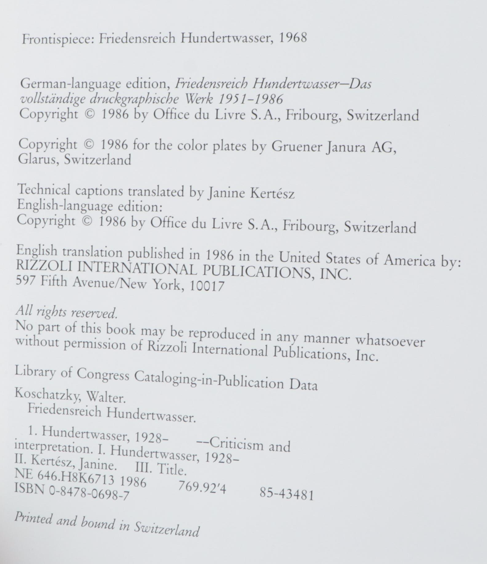 "Friedensreich Hundertwasser: The Complete Graphic Work, 1951–1986" and More
