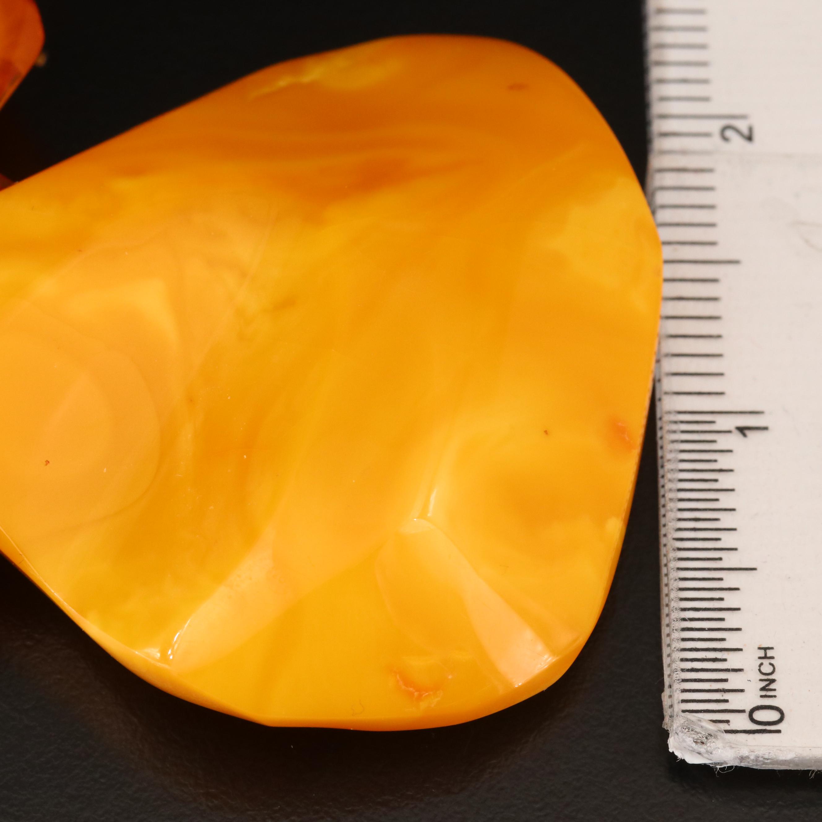 Beaded Amber  and Mutton Fat Pendant Necklace