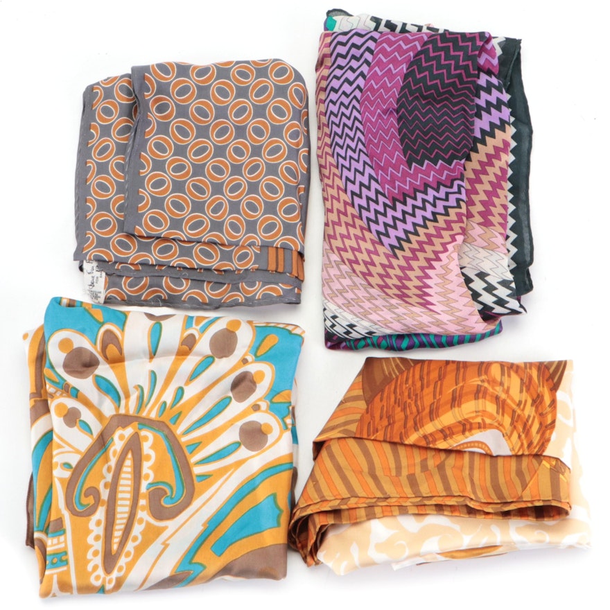 Missoni, Diane von Furstenberg, Jean Patou and Other Patterned Silk Scarves