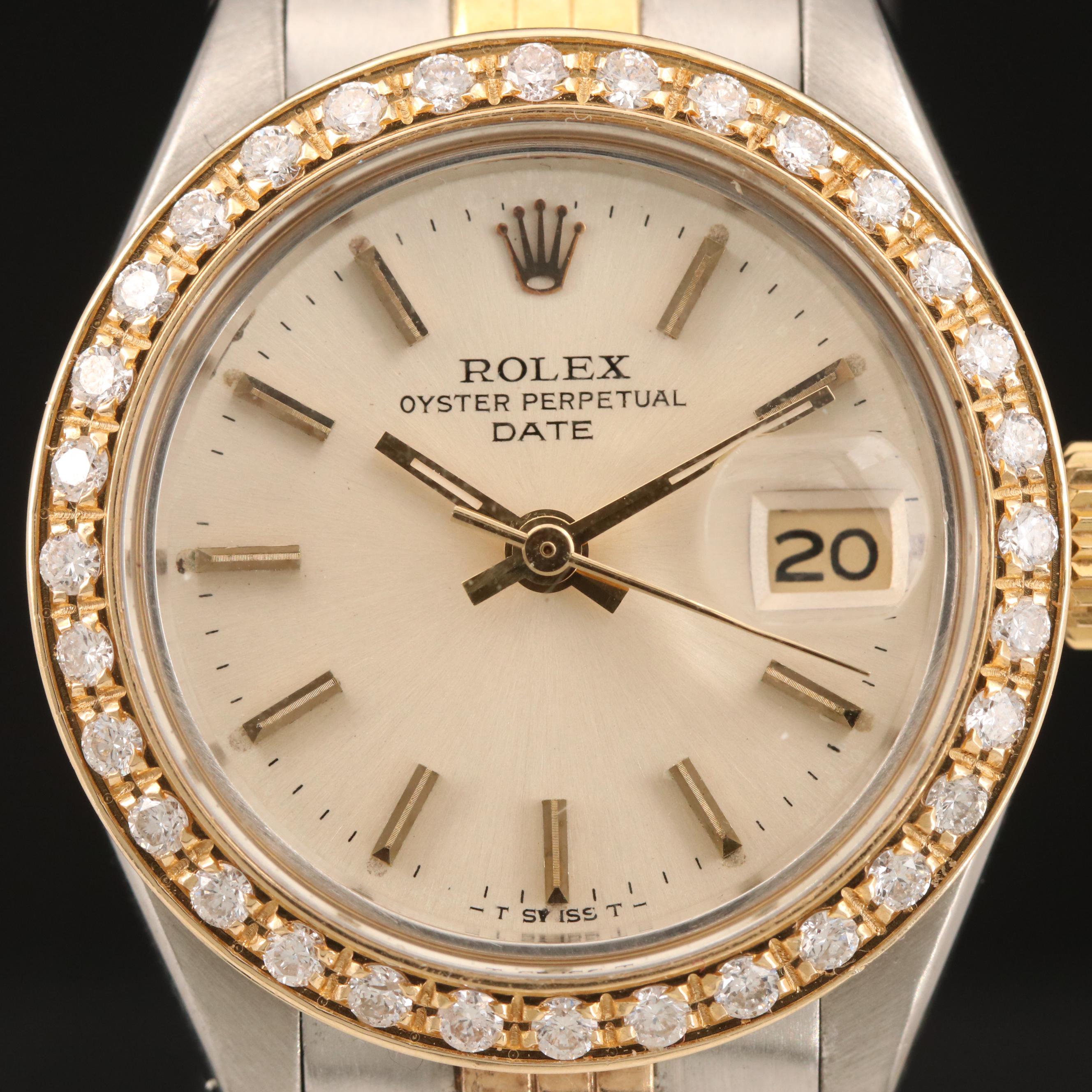 1981 Rolex Oyster Perpetual Date Diamond Watch
