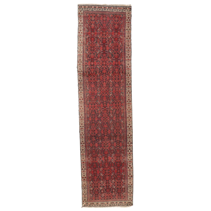 3'3 x 12'8 Hand-Knotted Persian Hamadan Herati Long Rug