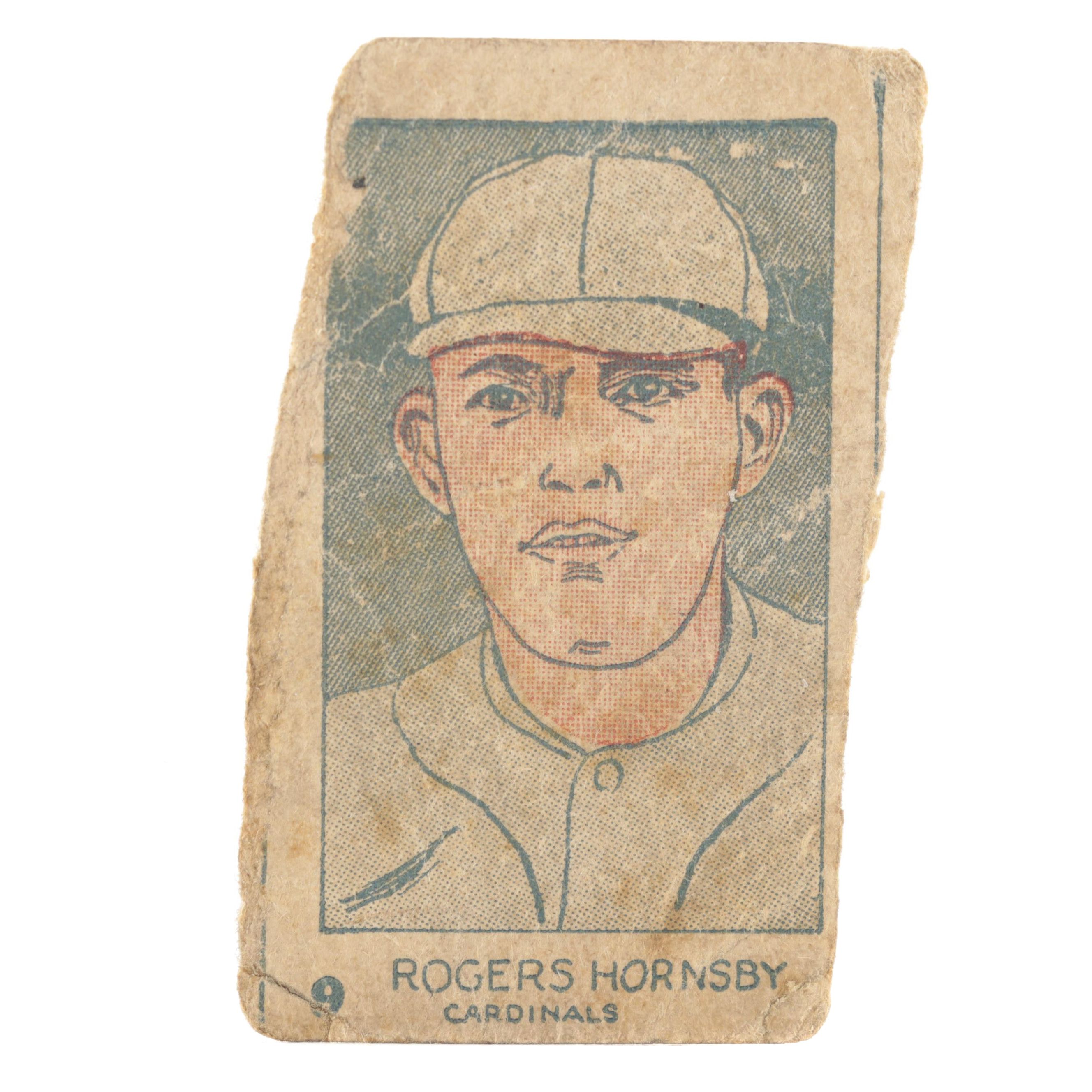 1926 W512 Rogers Hornsby #9 Cardinals Hand Cut Baseball Strip Card