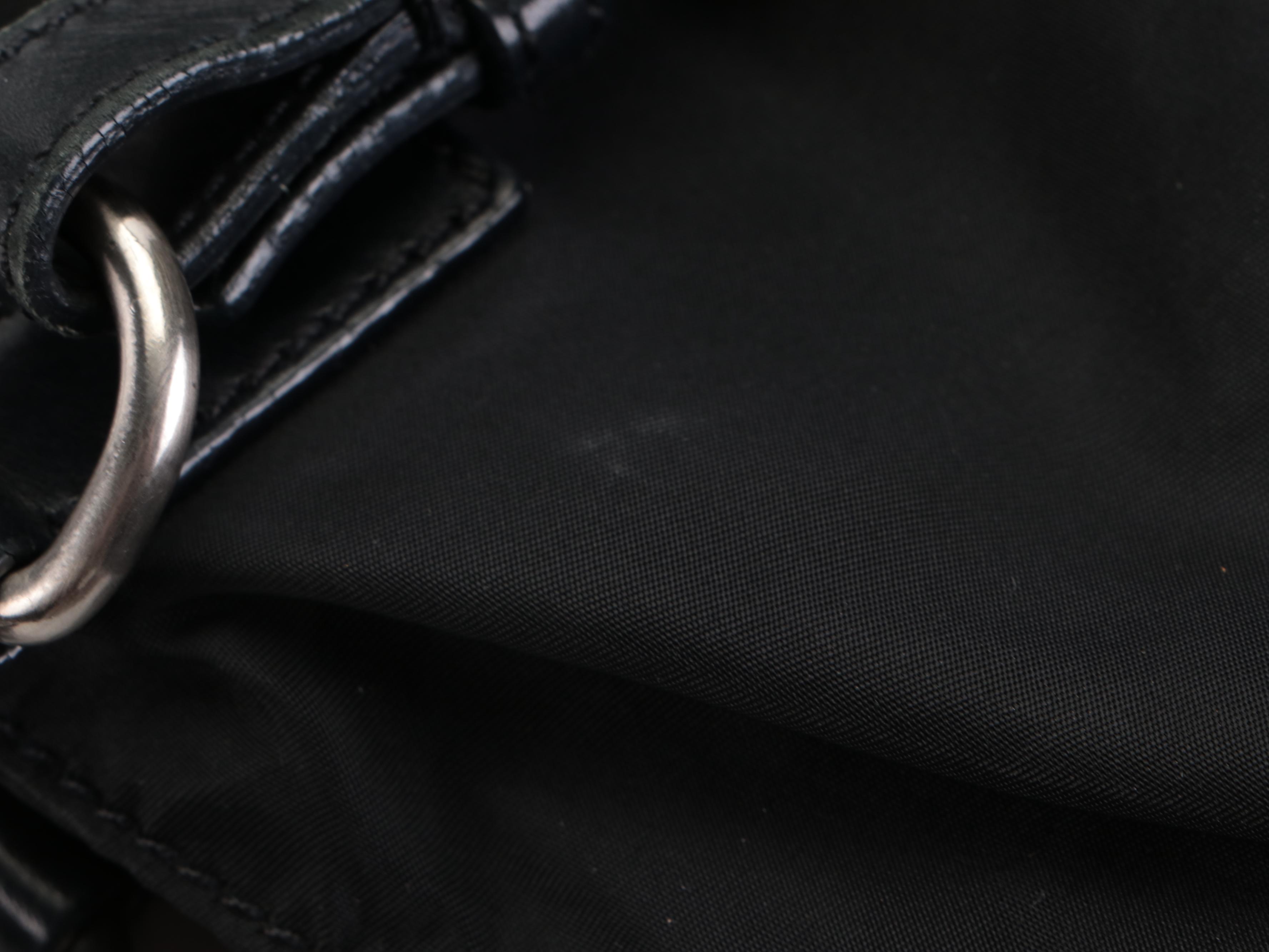 Prada Three-Compartment Tote in Black Tessuto Nylon and Calfskin Leather