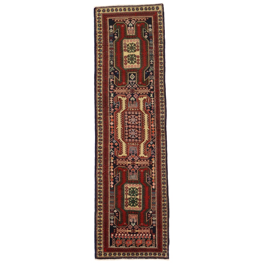 2'8 x 9' Hand-Knotted Caucasian Kazak Carpet Runner