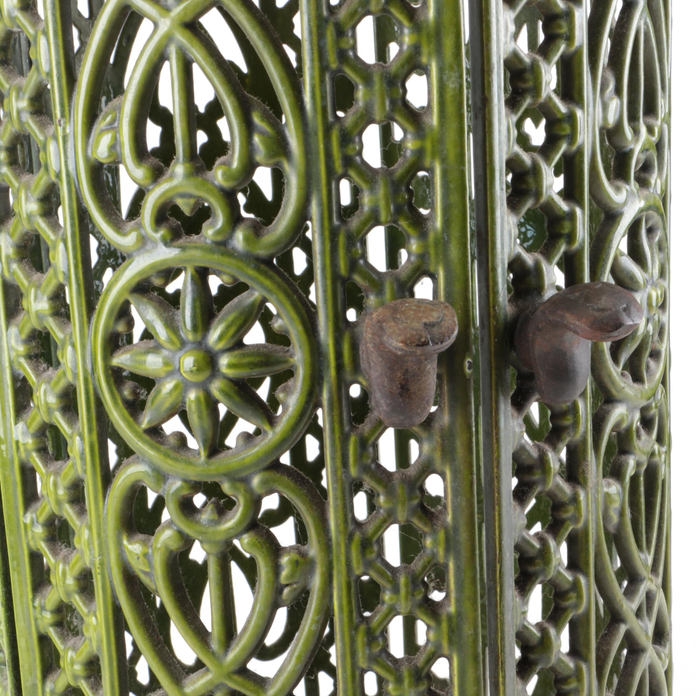 Nestor Martin Art Nouveau Style Enameled Parlor Stove Surround, Early 20th C.