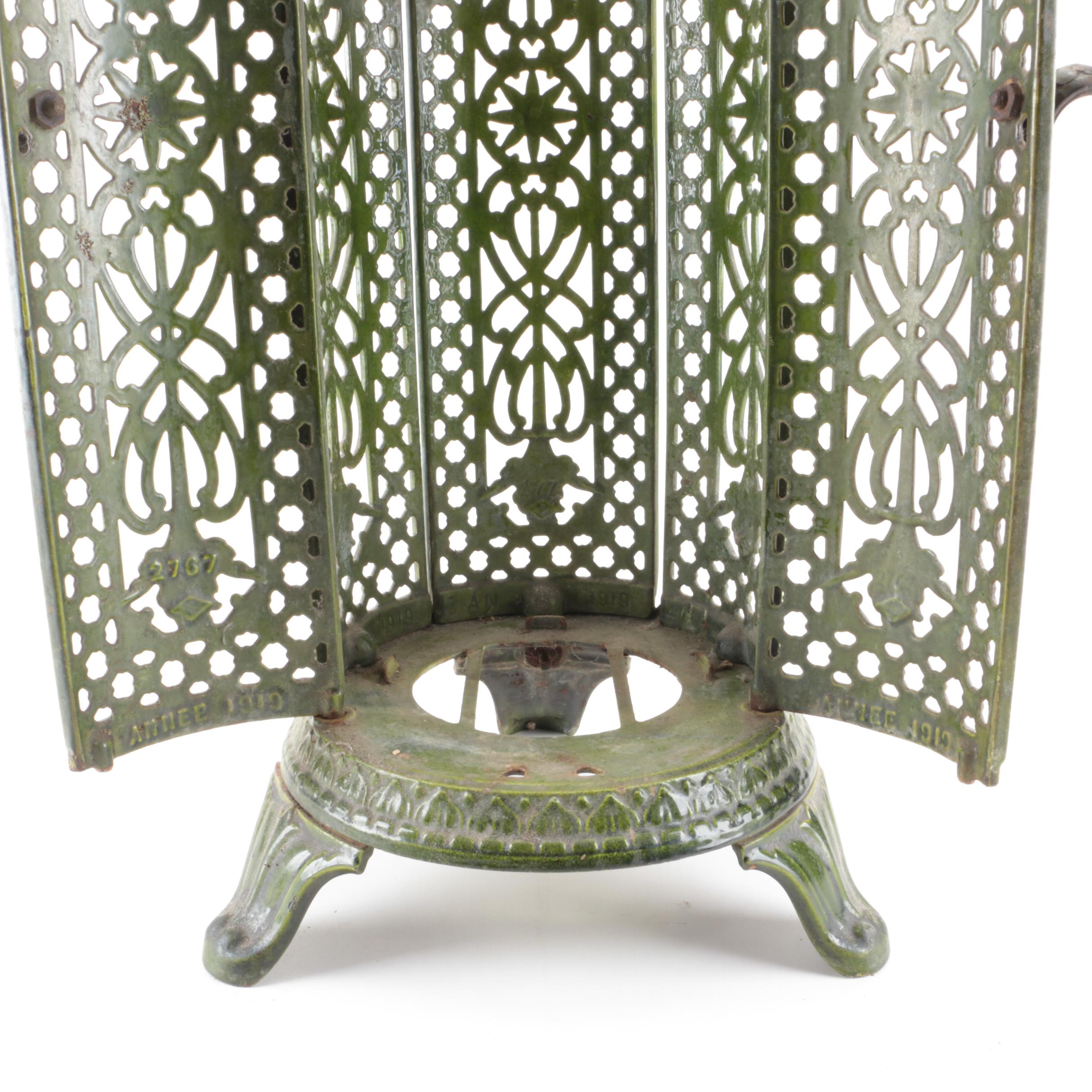 Nestor Martin Art Nouveau Style Enameled Parlor Stove Surround, Early 20th C.