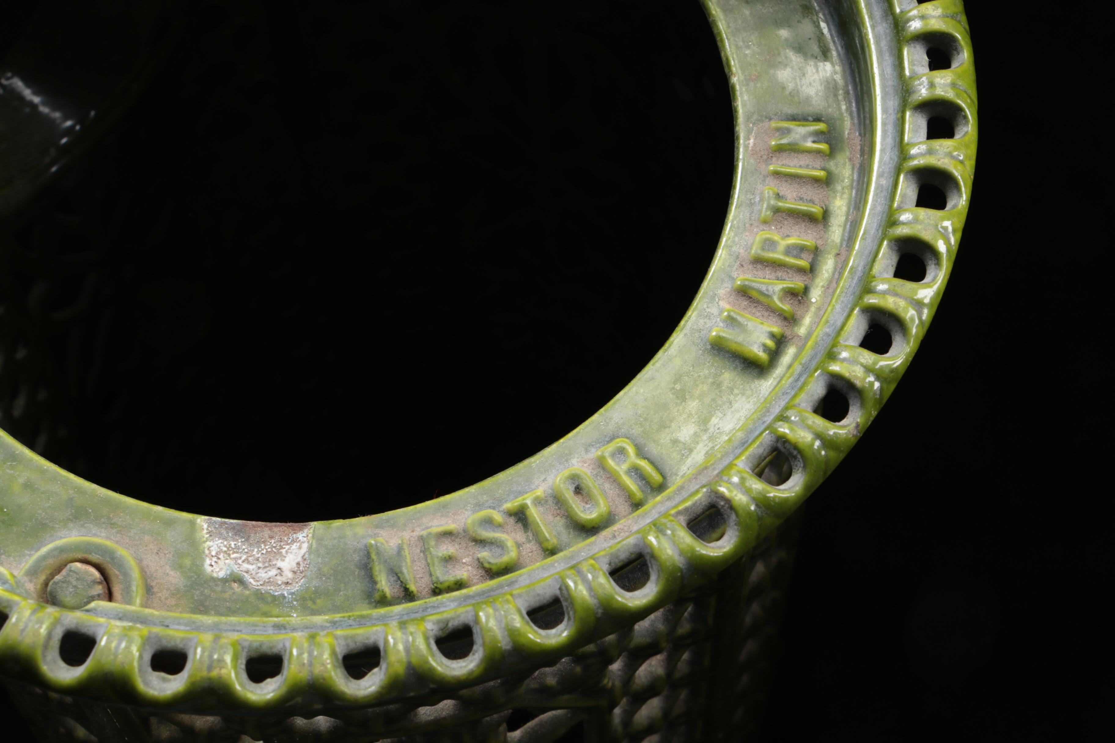 Nestor Martin Art Nouveau Style Enameled Parlor Stove Surround, Early 20th C.