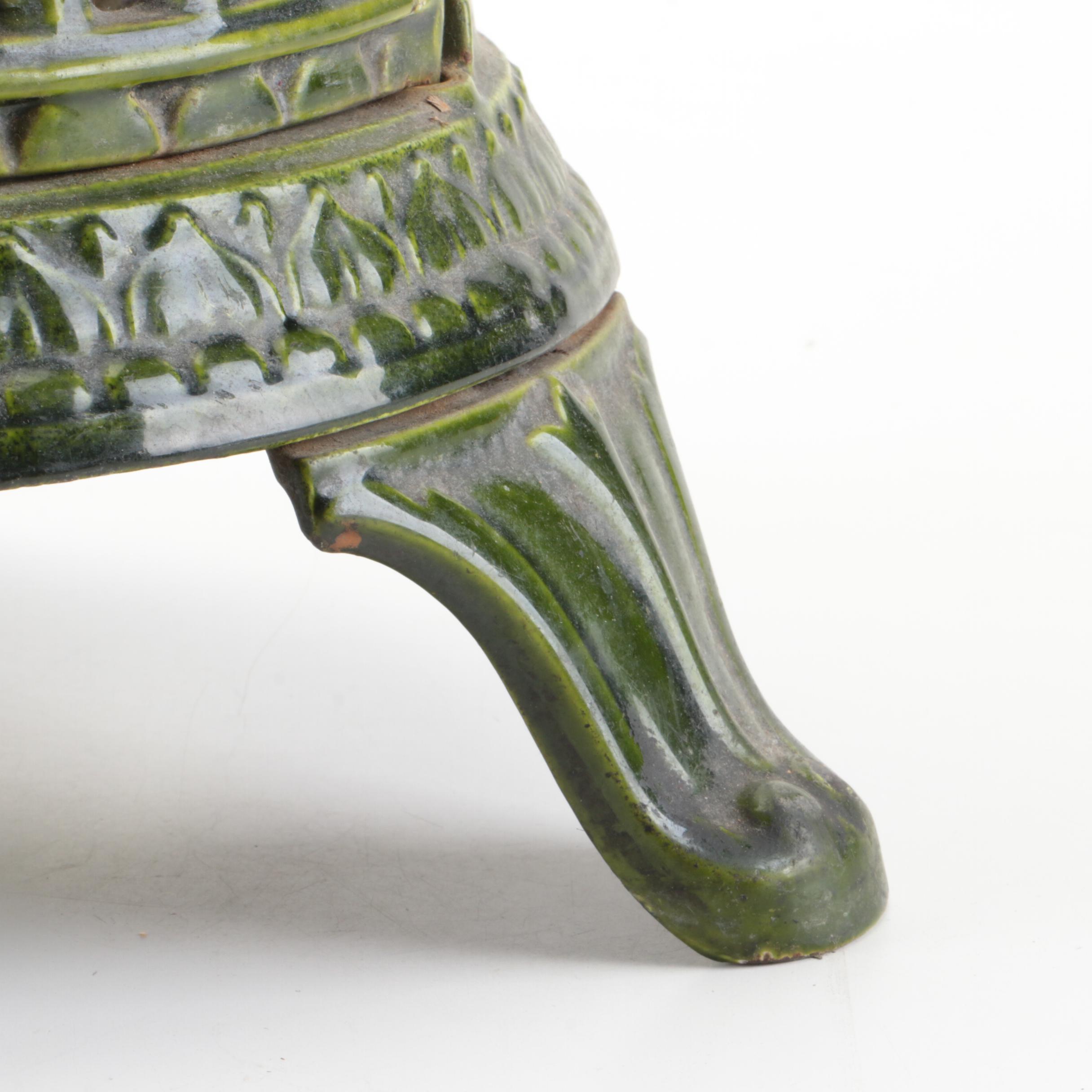 Nestor Martin Art Nouveau Style Enameled Parlor Stove Surround, Early 20th C.