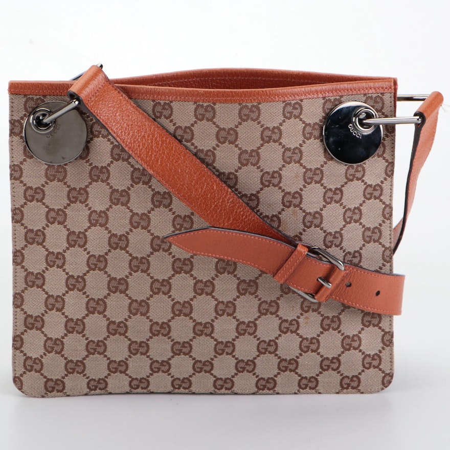 Gucci Eclipse GG Canvas and Leather Crossbody