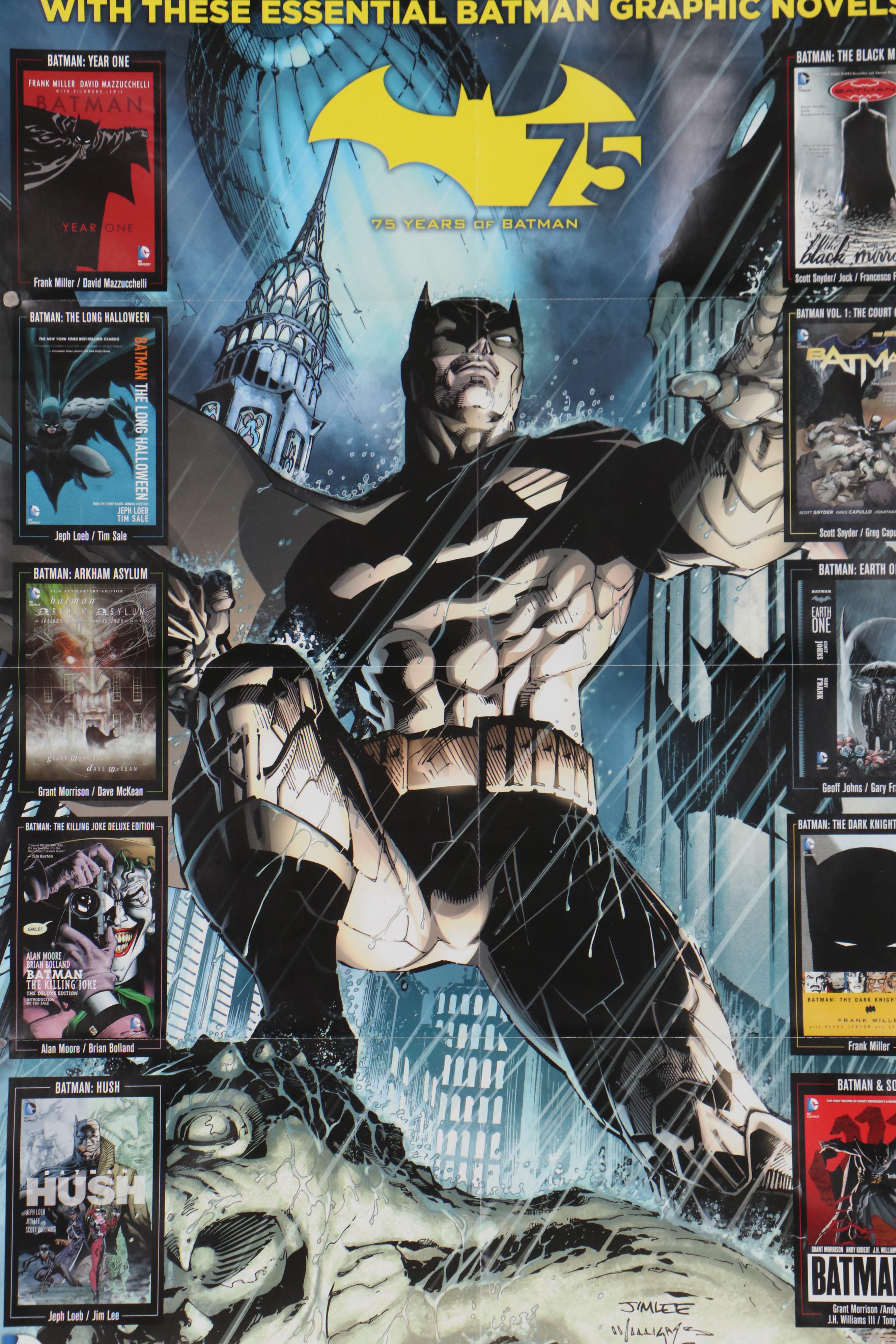 Offset Lithograph Poster After Jim Lee The Dark Knight 75th Anniversary