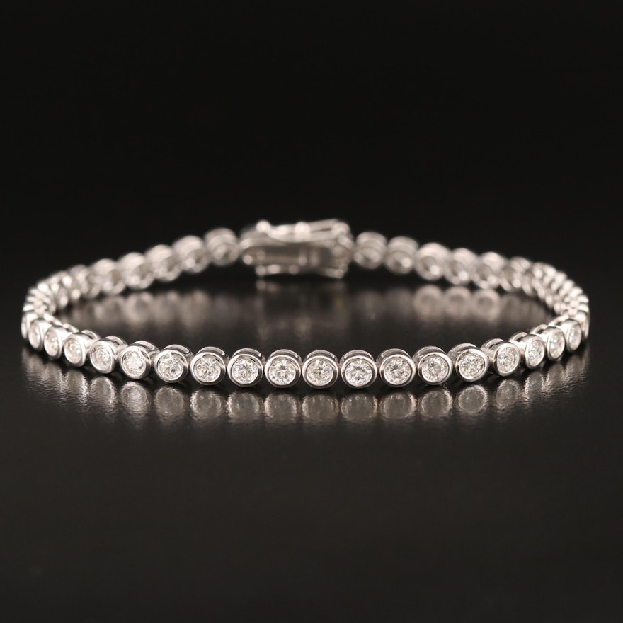 14K Bezel Set 3.03 CTW Diamond Line Bracelet