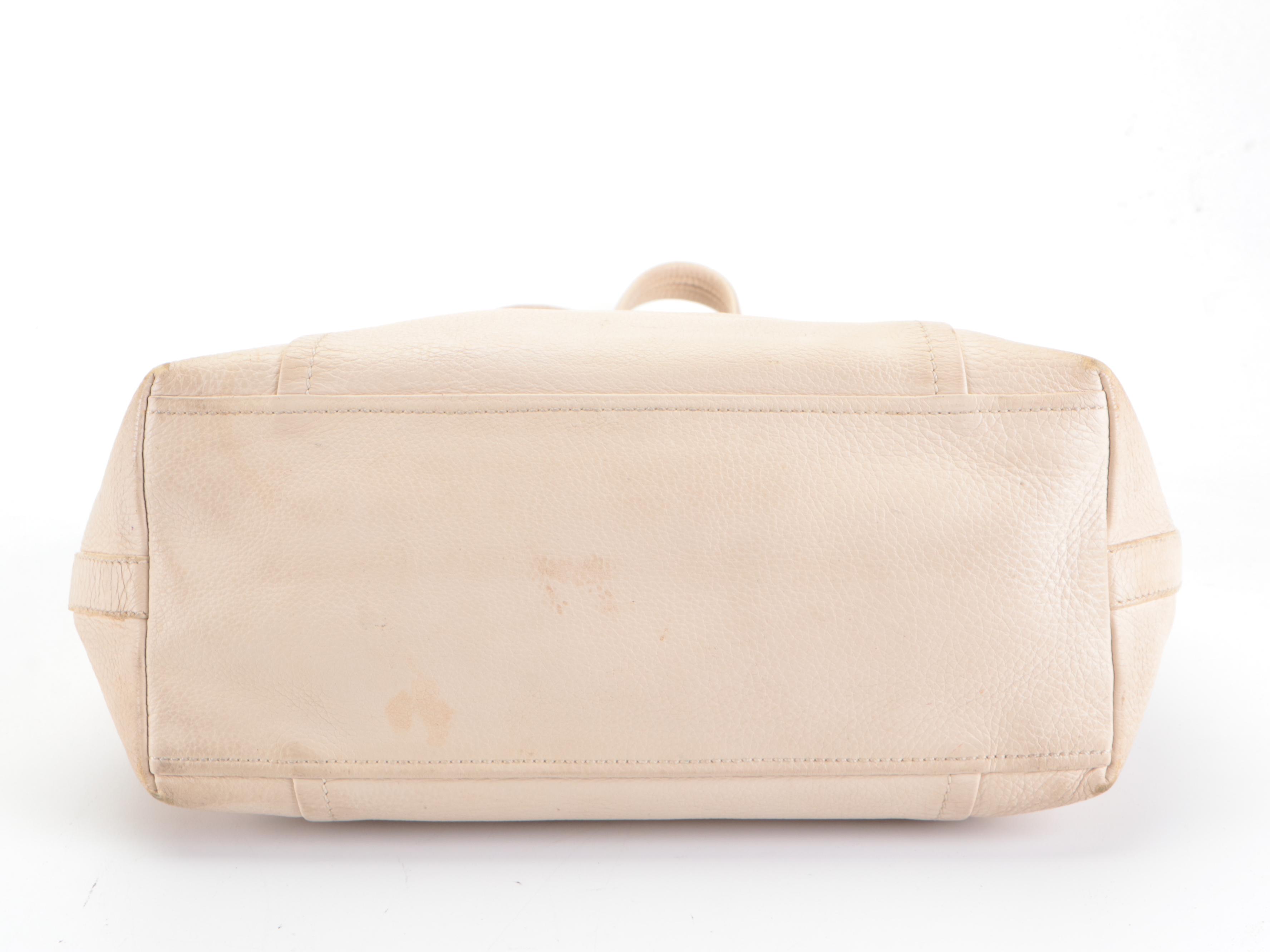 Prada Two Handle Bag in Of-White Leather