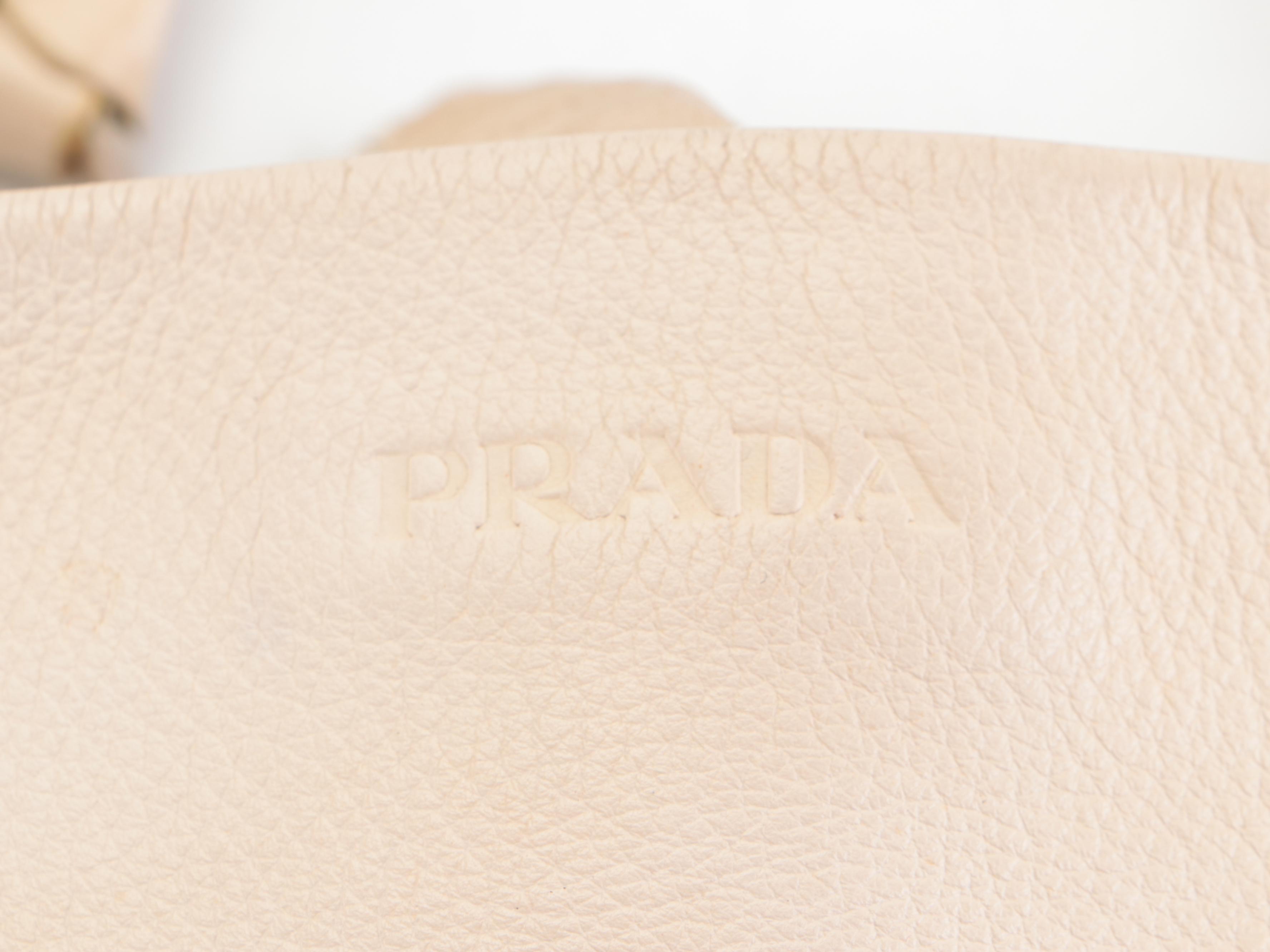 Prada Two Handle Bag in Of-White Leather