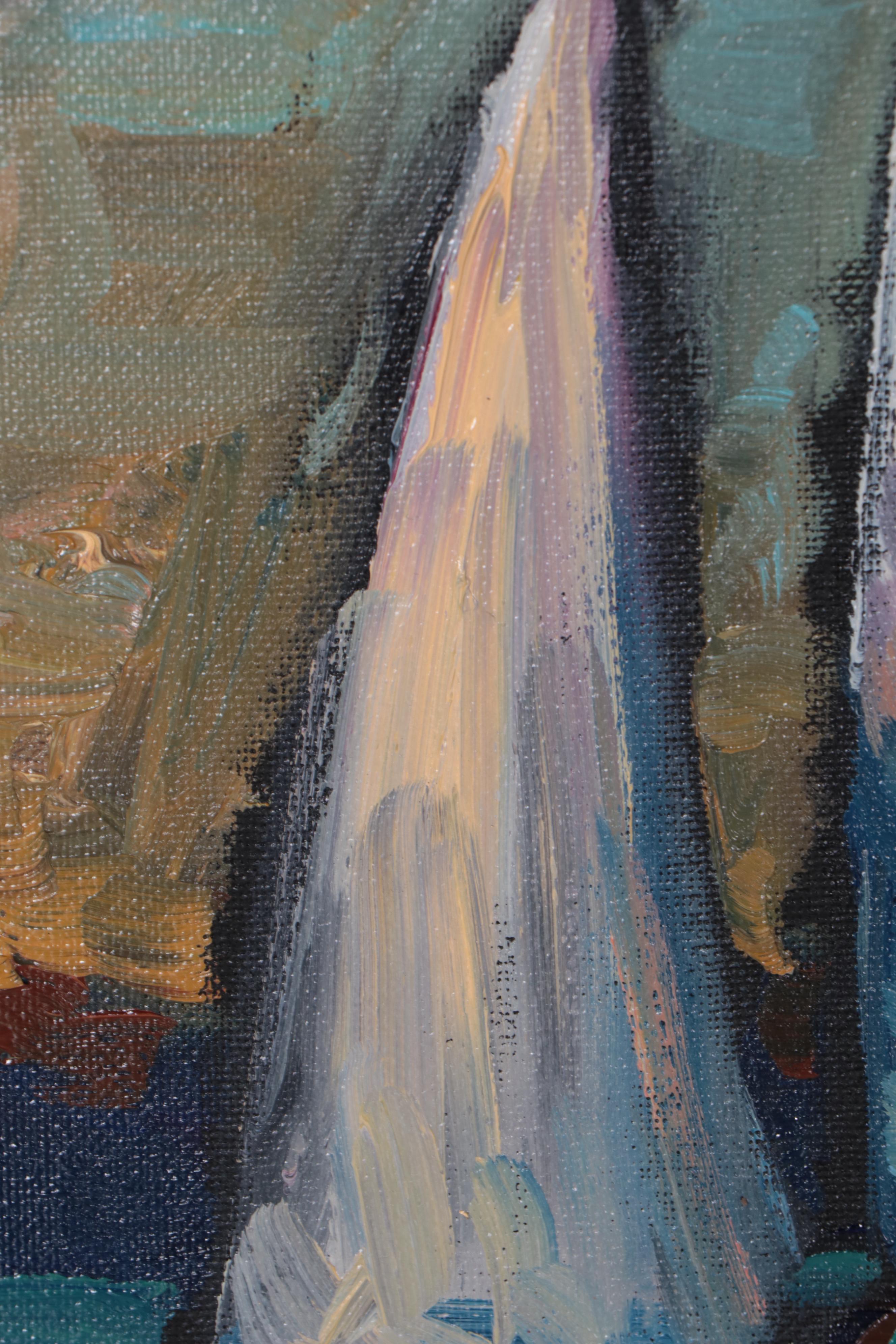 William Hawkins Oil Painting of Sailboat