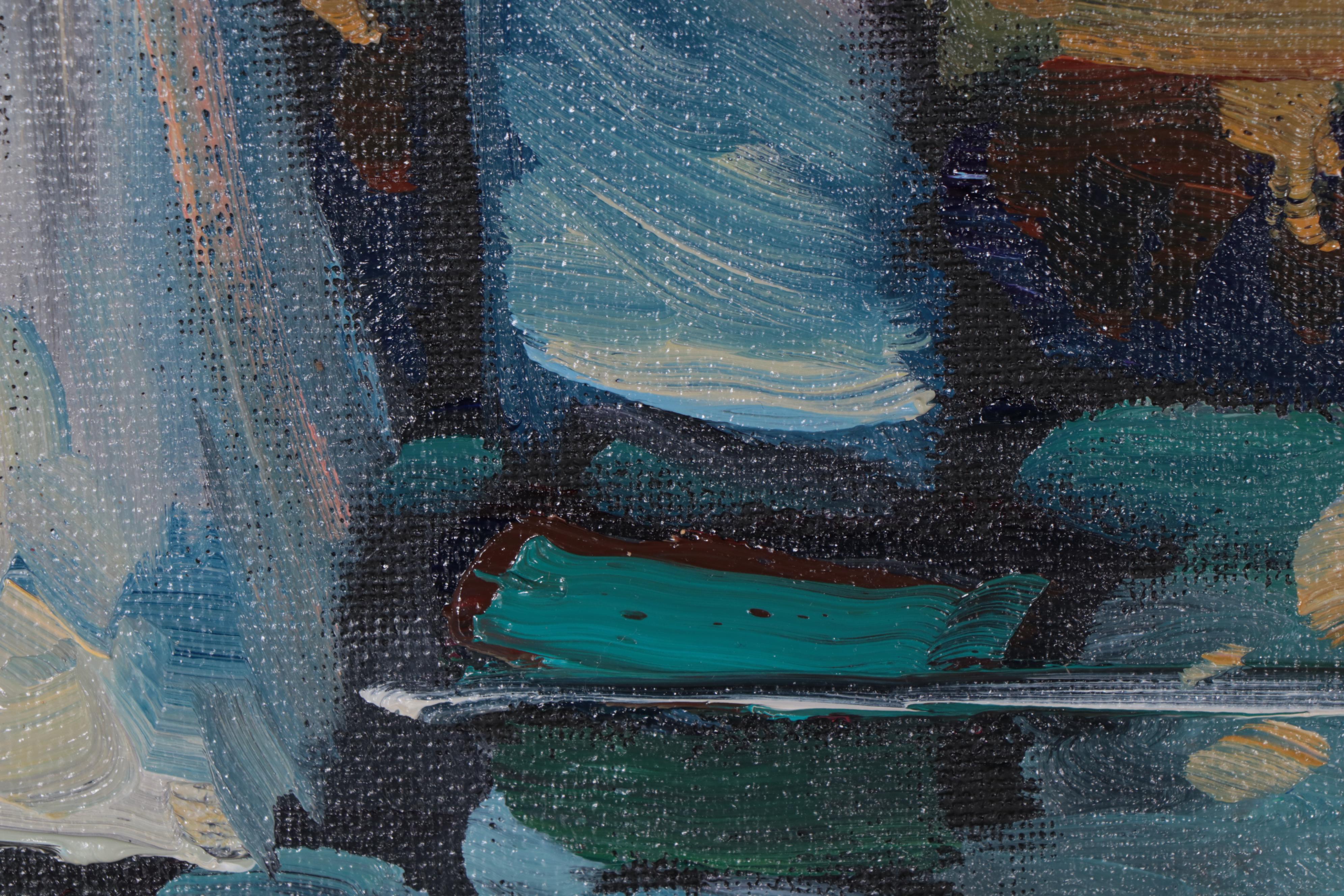 William Hawkins Oil Painting of Sailboat