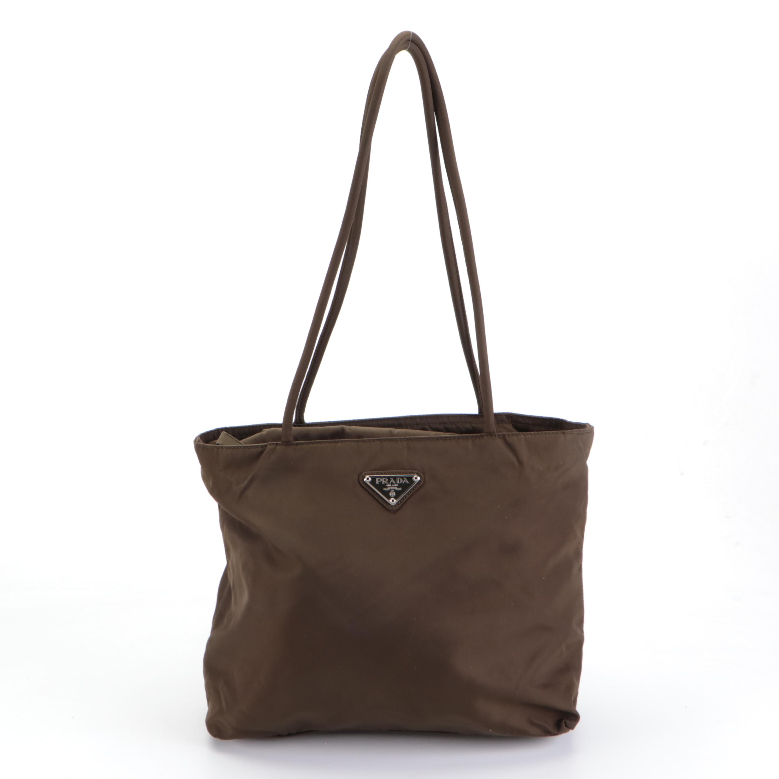 Prada  Green Nylon Tessuto Tote Bag