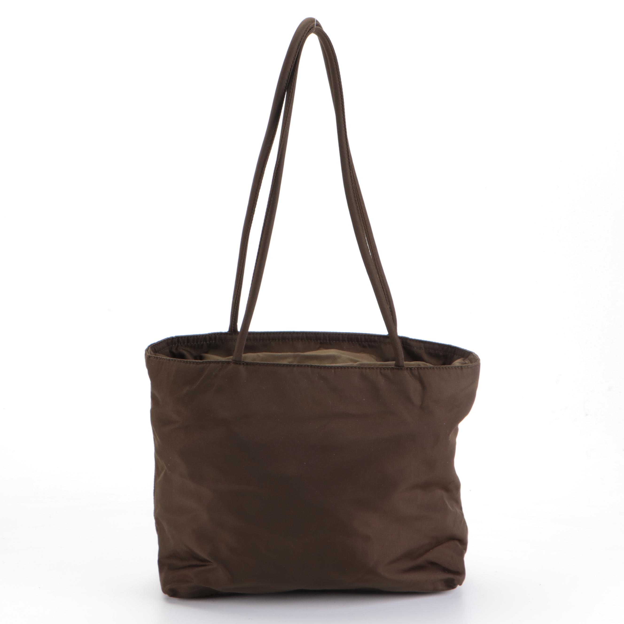 Prada  Green Nylon Tessuto Tote Bag