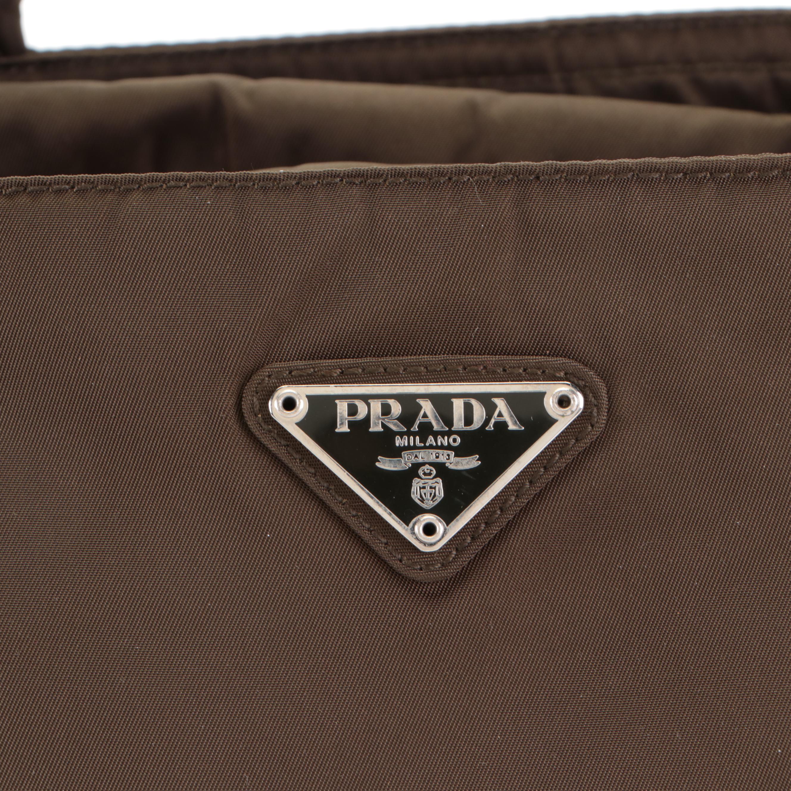 Prada  Green Nylon Tessuto Tote Bag