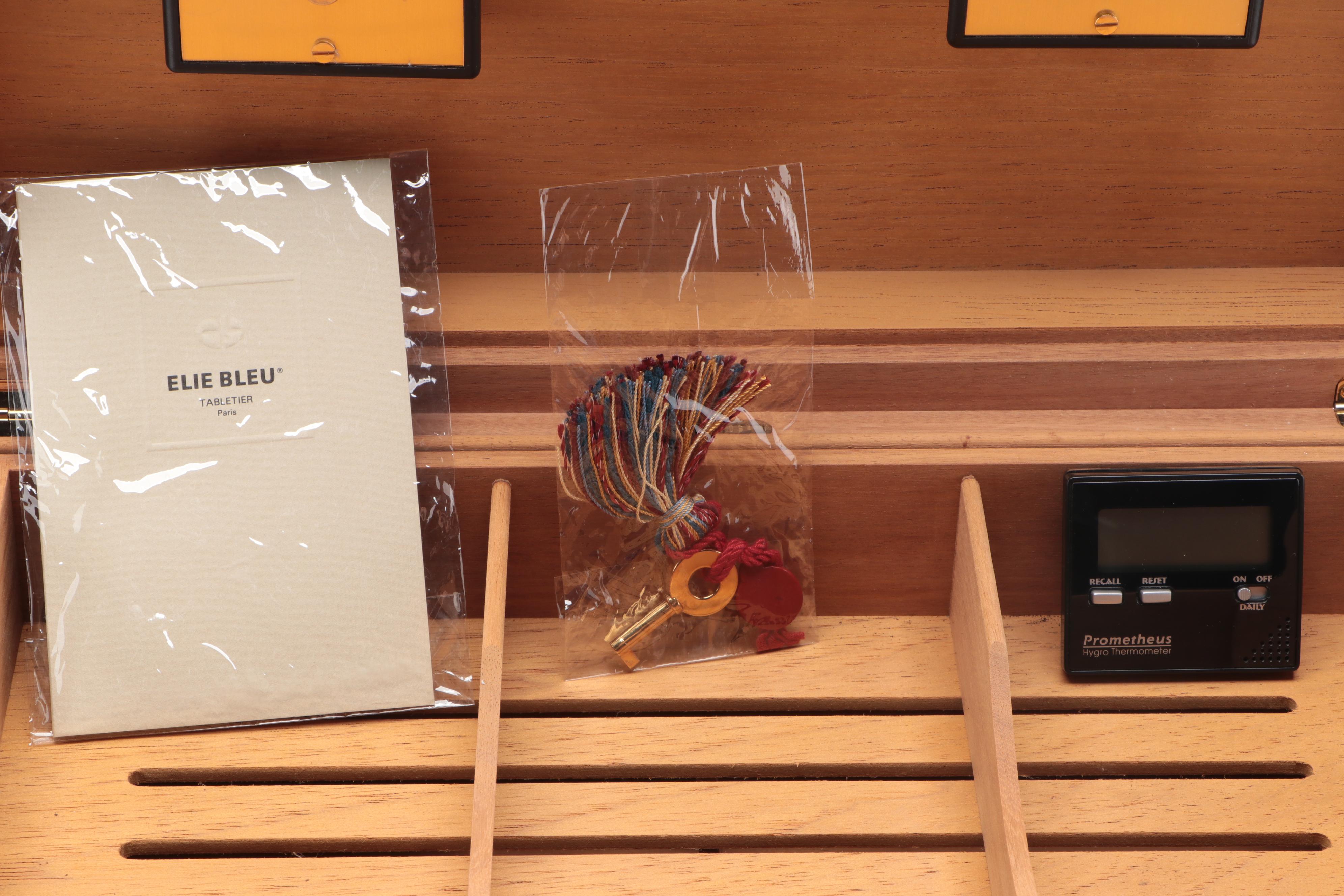 Elie Bleu "Alba Collection" Cedar Lined Cigar Humidor in Green Sycamore