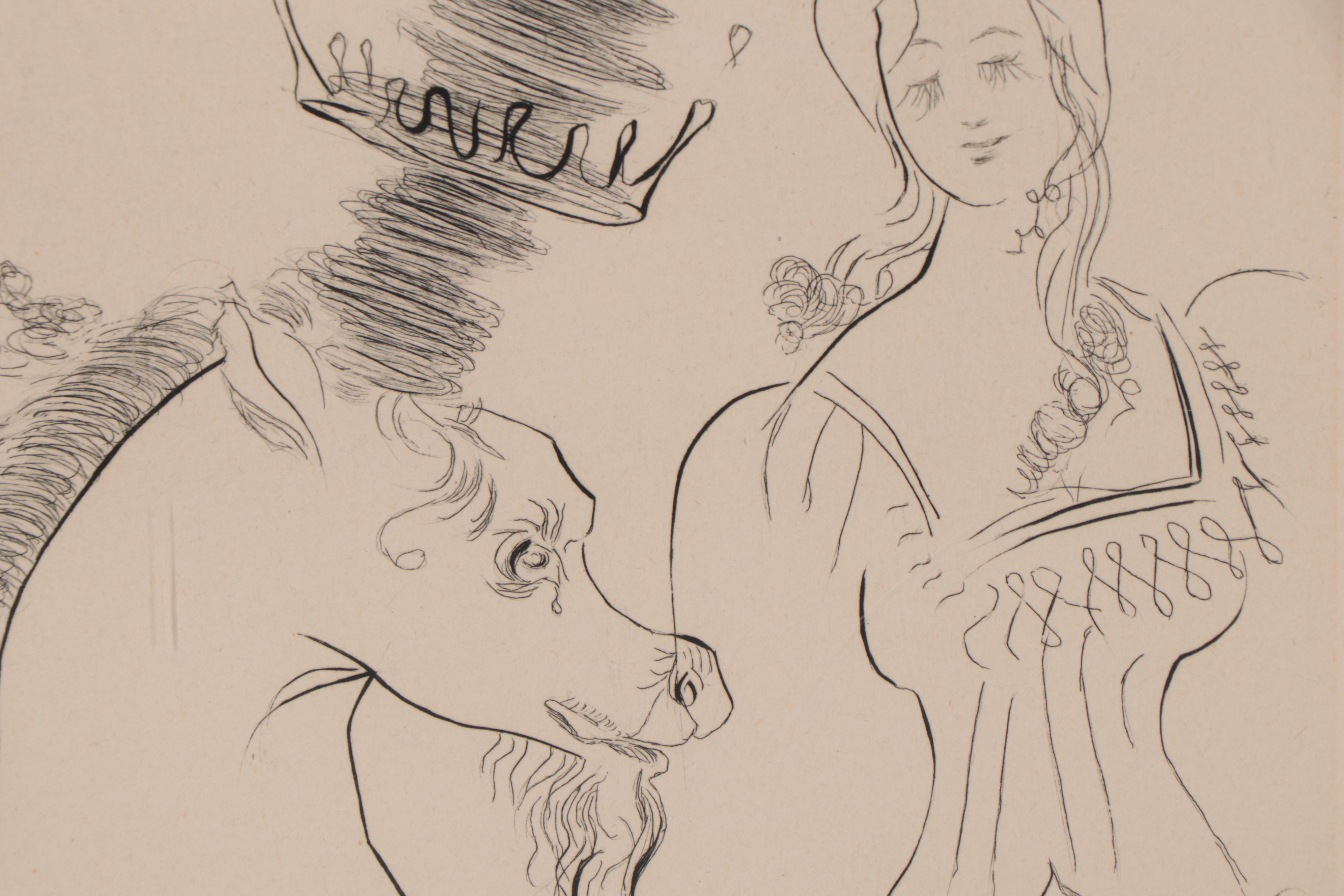 Salvador Dalí Second Edition Etching "The Lady and the Unicorn," 1971