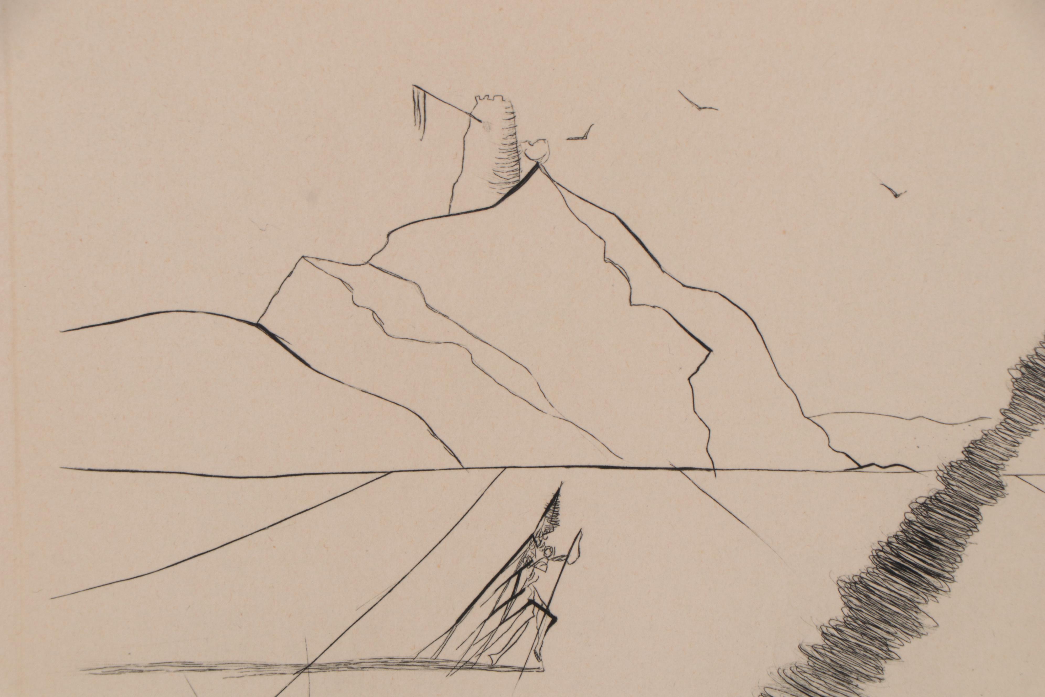 Salvador Dalí Second Edition Etching "The Lady and the Unicorn," 1971