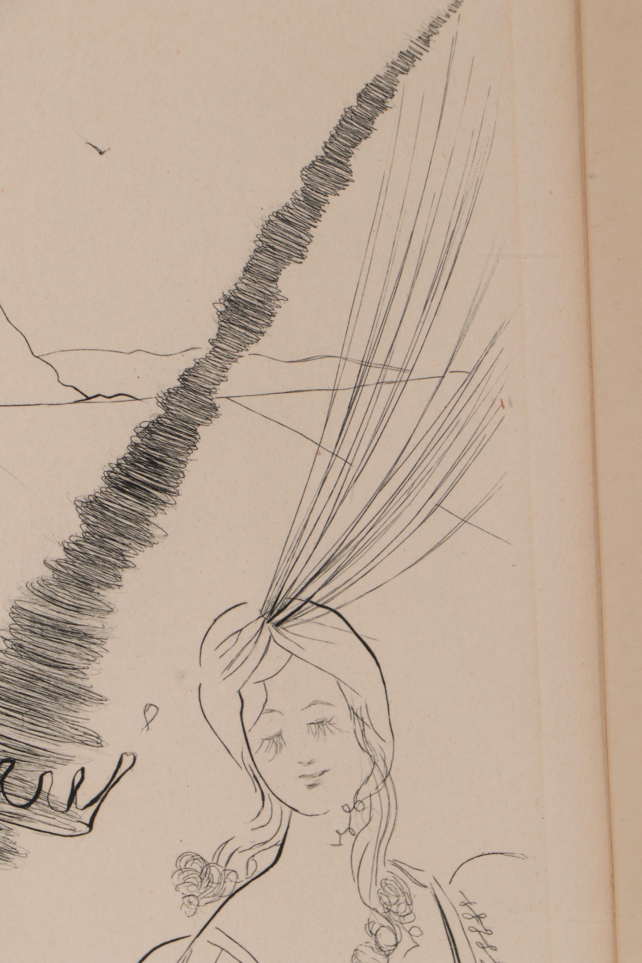 Salvador Dalí Second Edition Etching "The Lady and the Unicorn," 1971