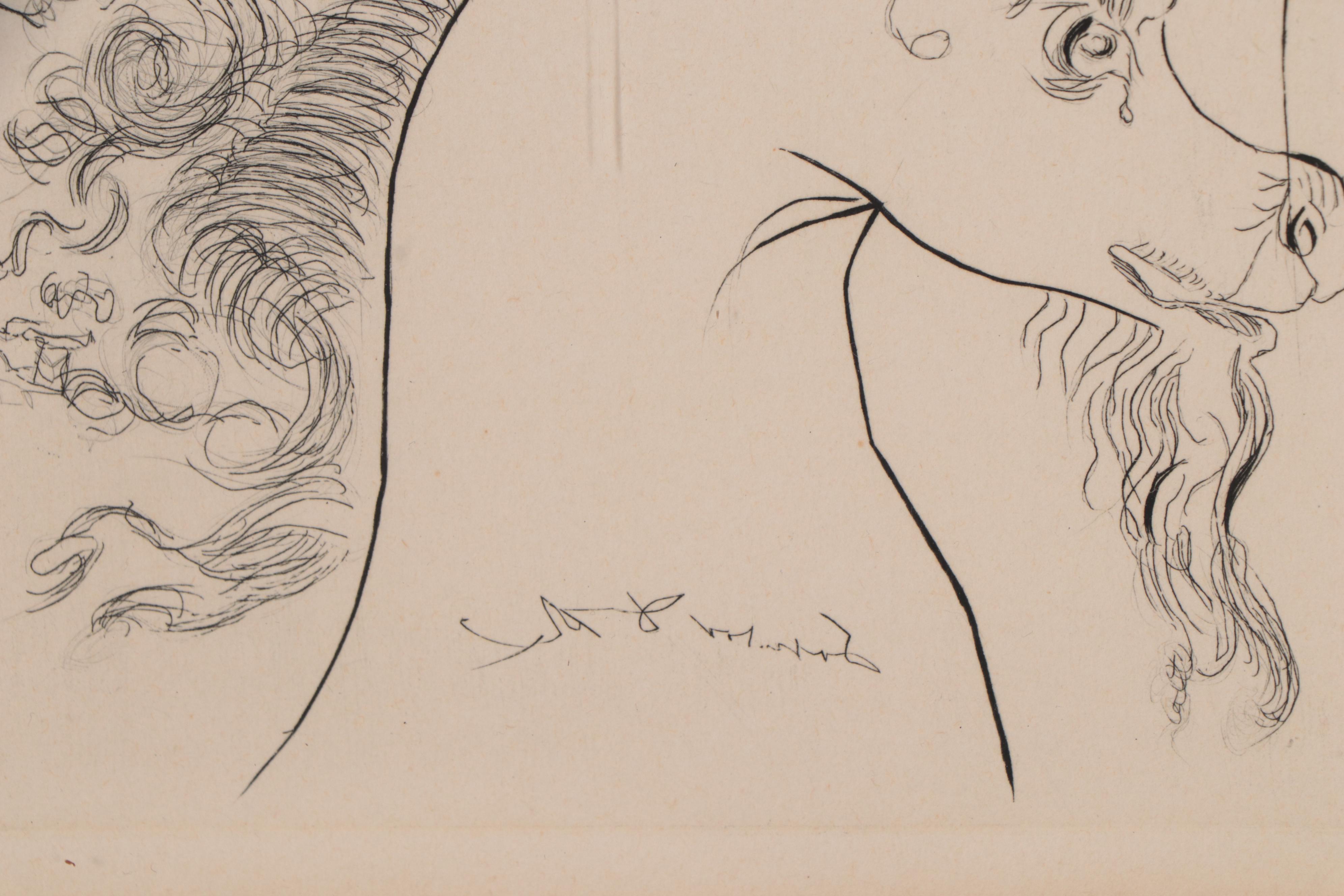 Salvador Dalí Second Edition Etching "The Lady and the Unicorn," 1971