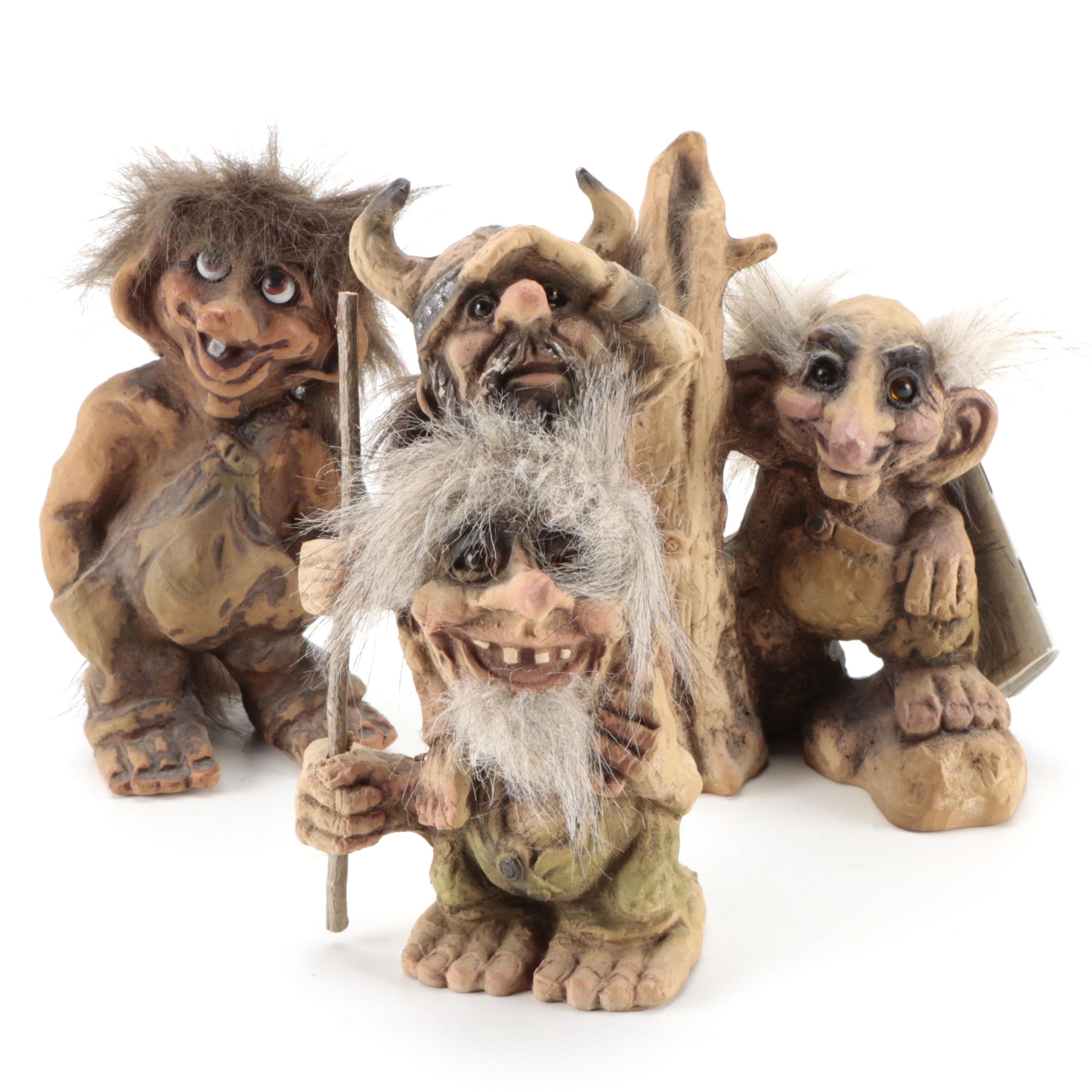 Nyform Handmade Norwegian Resin Troll Figurines