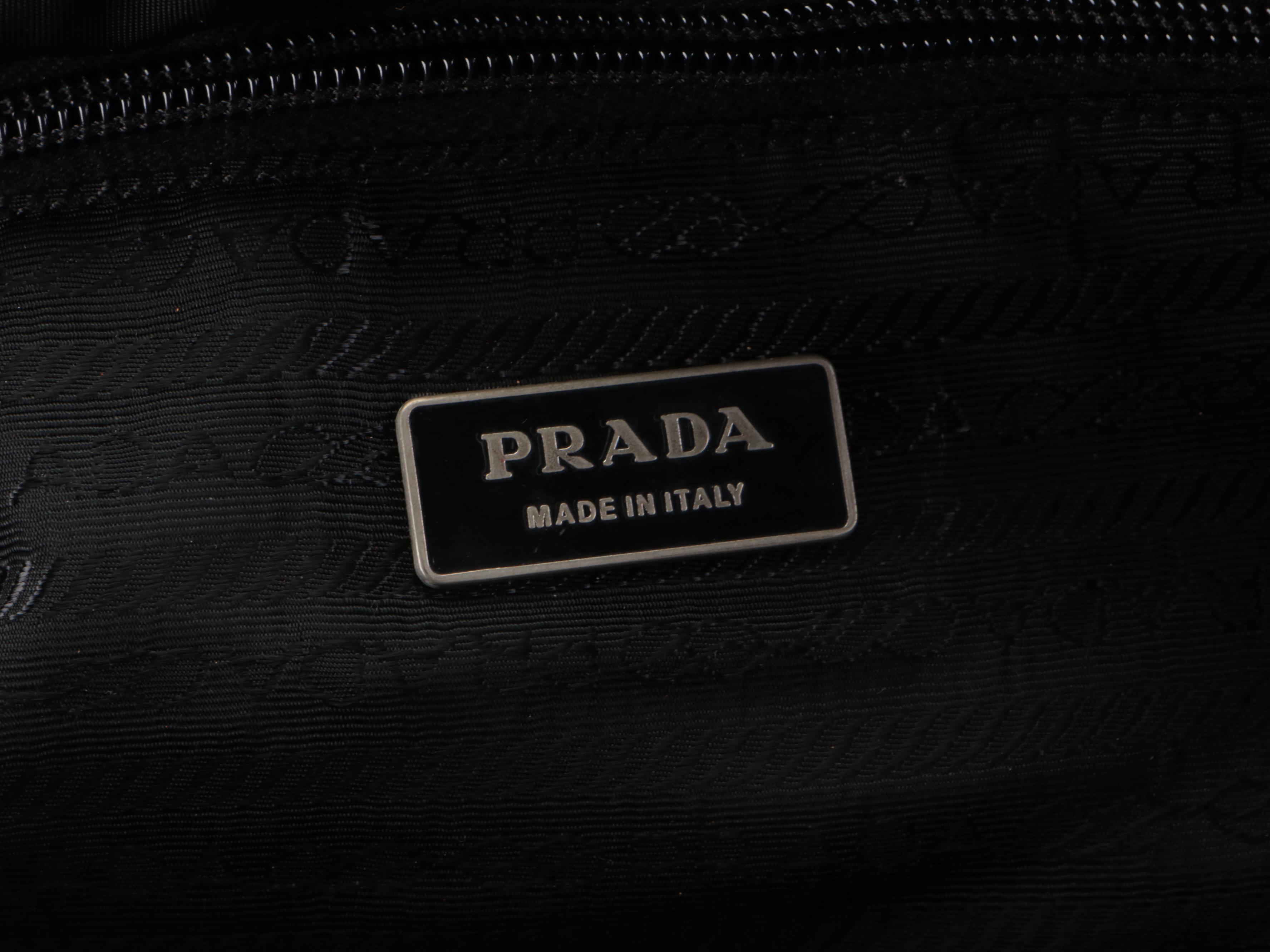 Prada Messenger Bag in Black Tessuto Nylon and Saffiano Leather