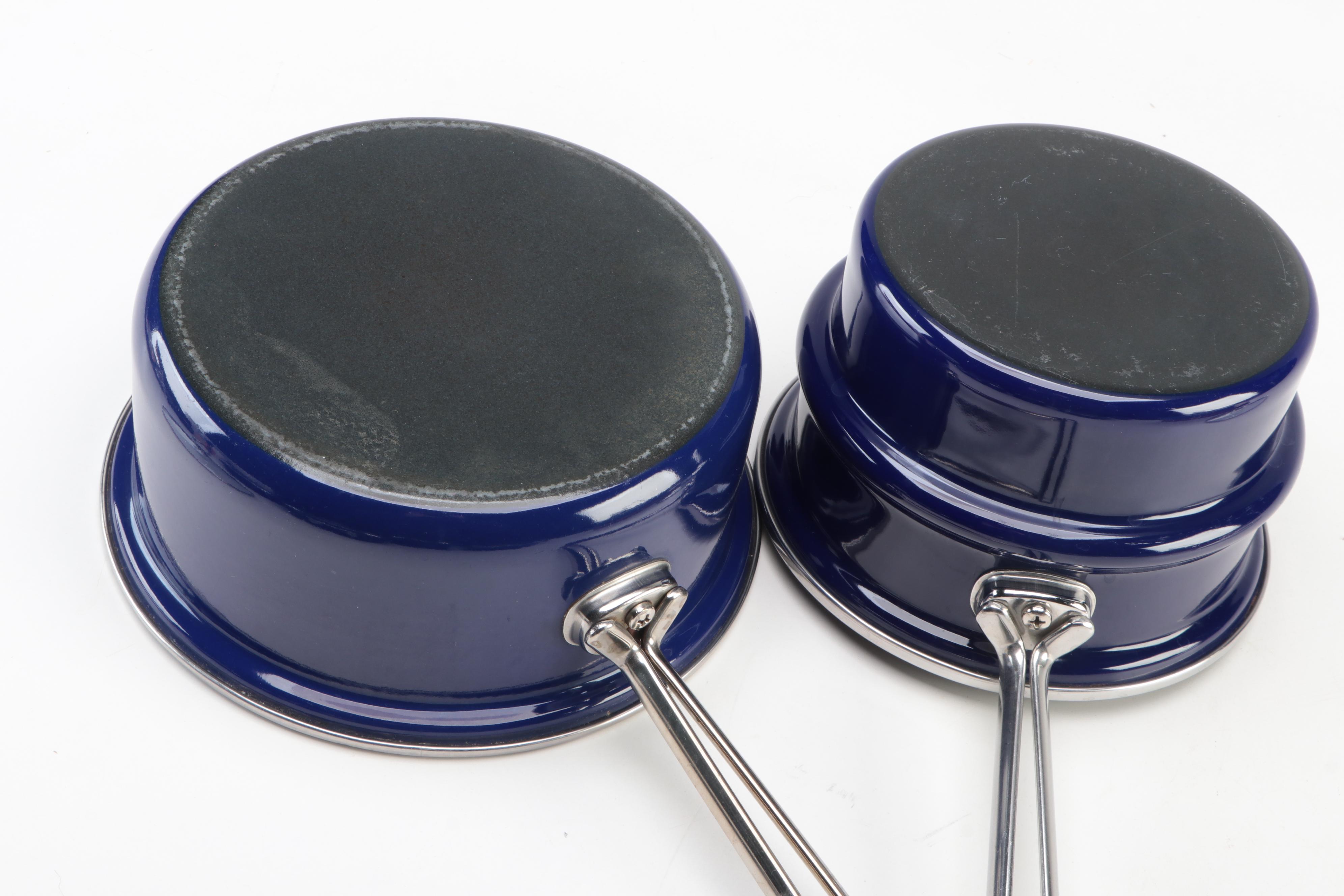 Chantal Blue Enameled Steel Cookware, Late 20th Century
