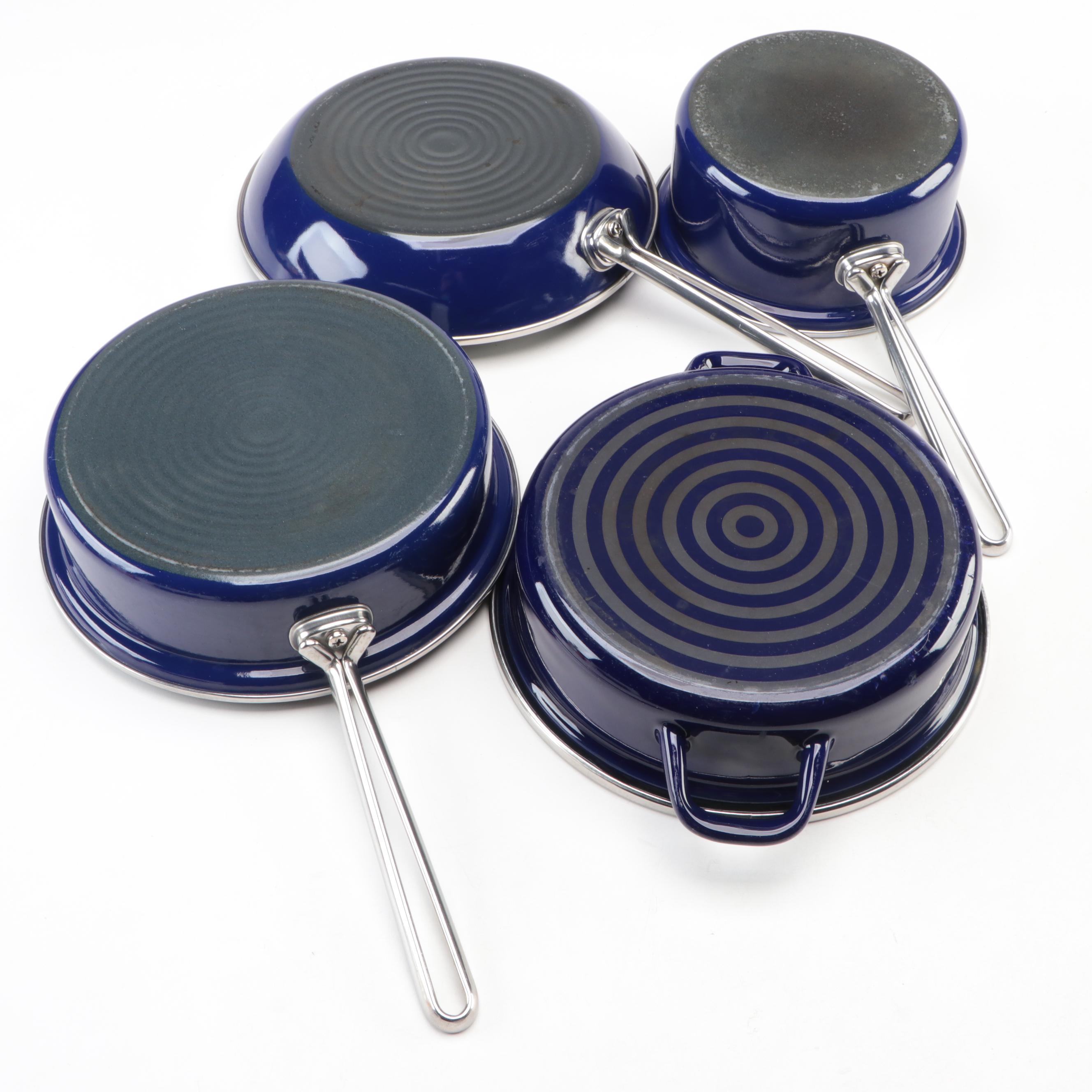 Chantal Blue Enameled Steel Cookware, Late 20th Century