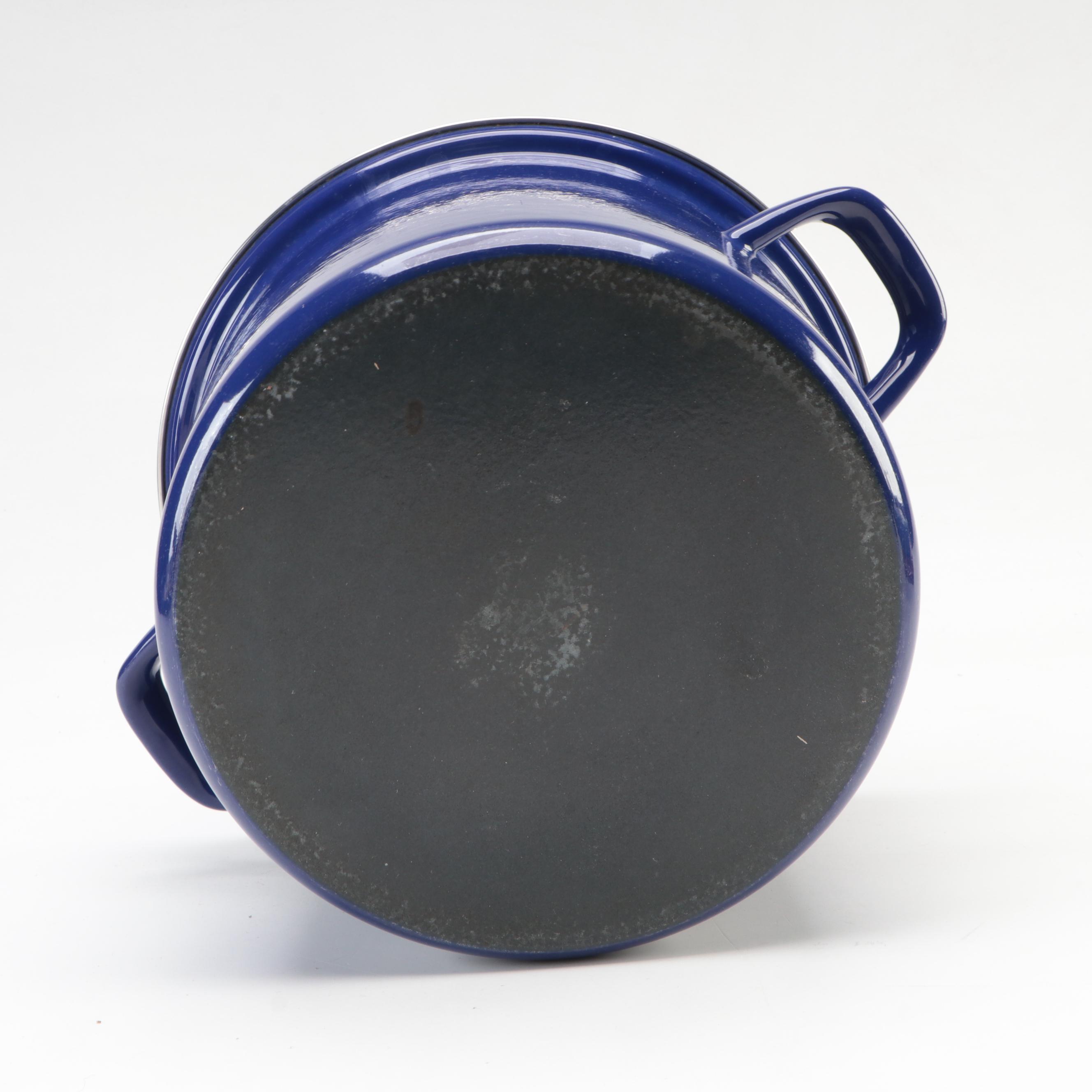Chantal Blue Enameled Steel Cookware, Late 20th Century