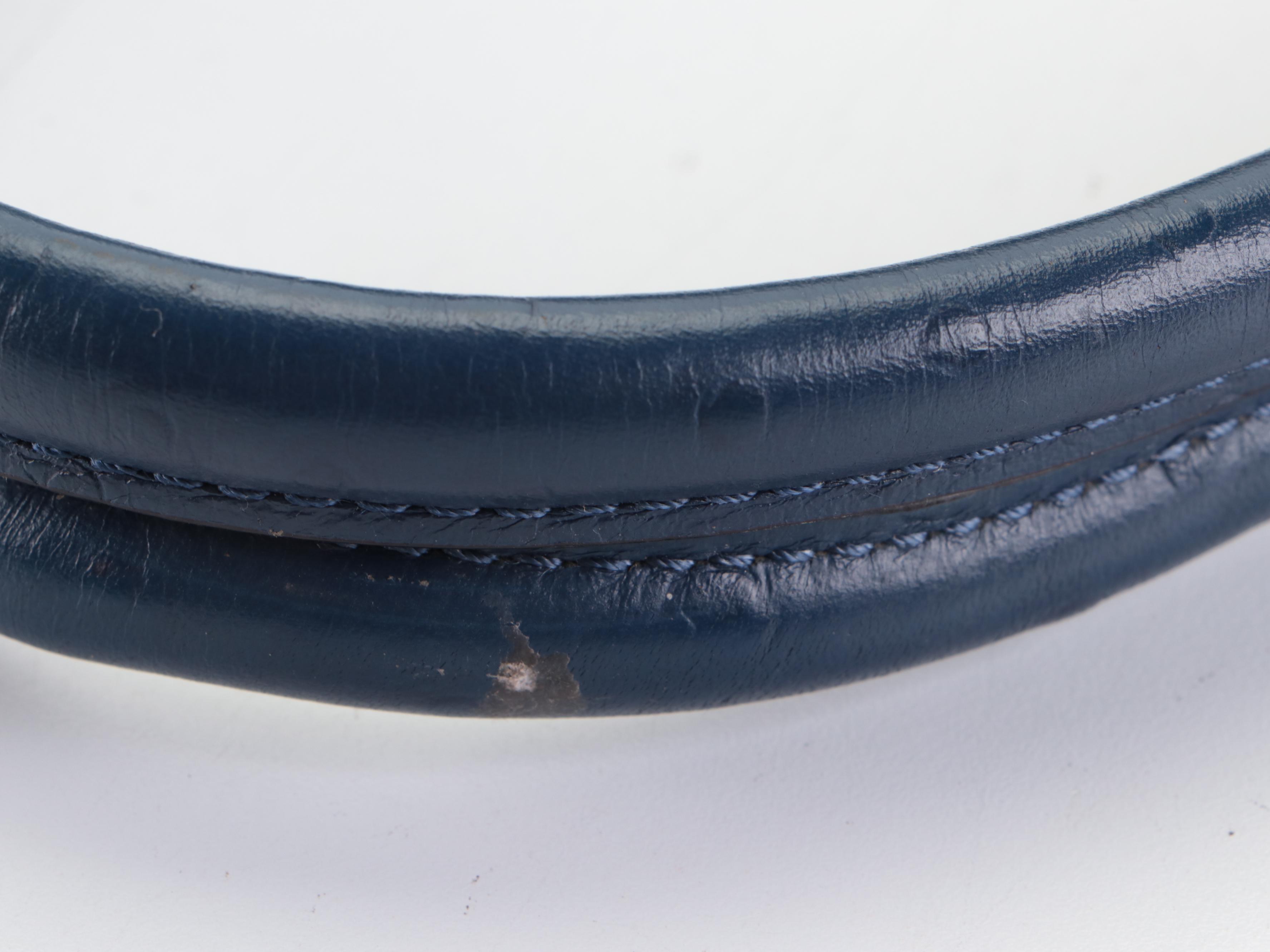 Kate Spade Charm City Diehl Tote in Dark Blue Ostrich-Embossed Leather