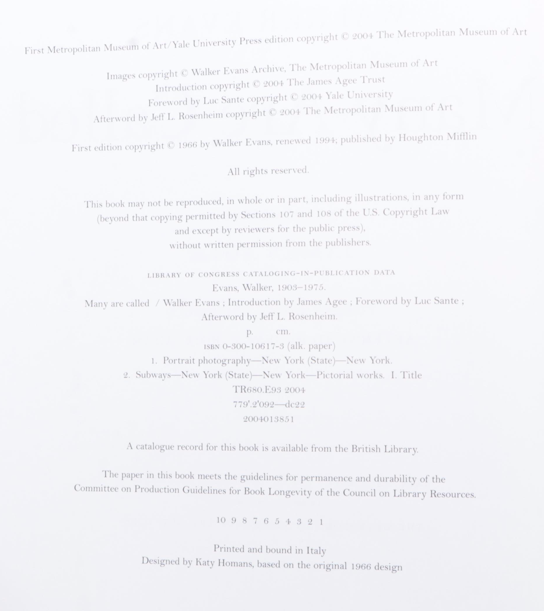 First Edition "Walker Evans at Work" and Other Photography Book by Walter Evans