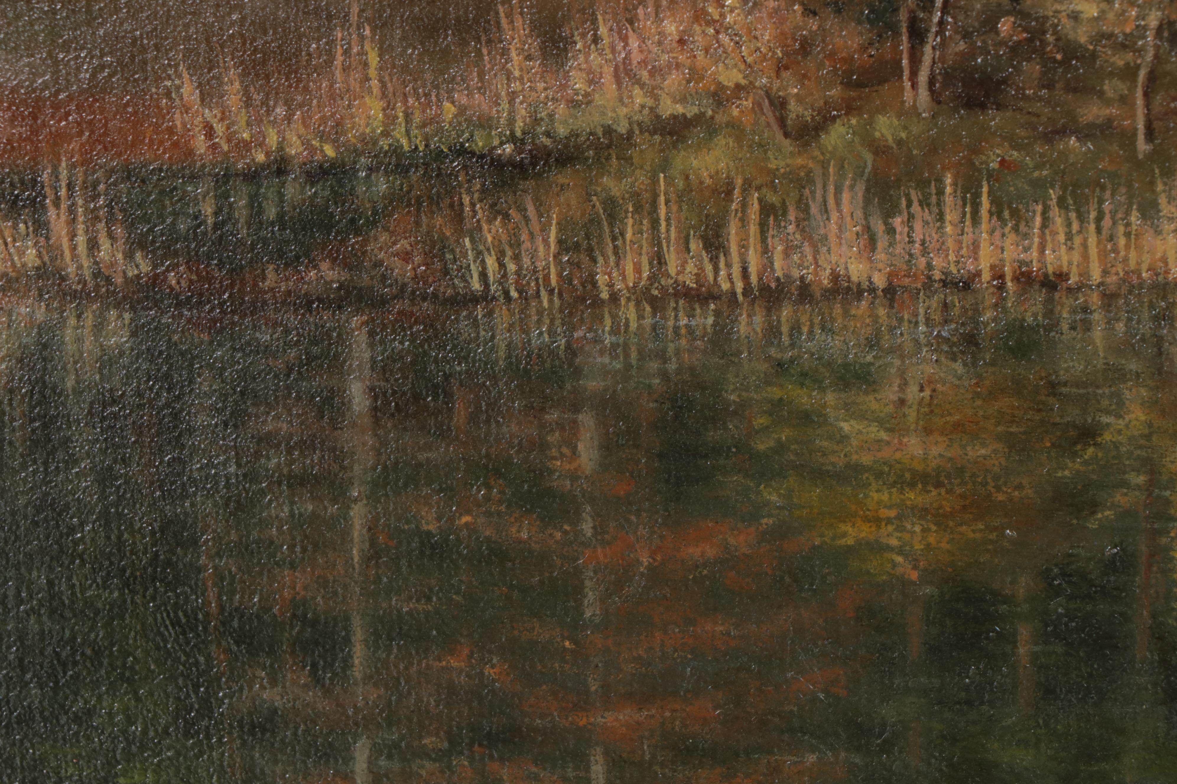 German Landscape Oil Painting "Am Hexenteich," 1986