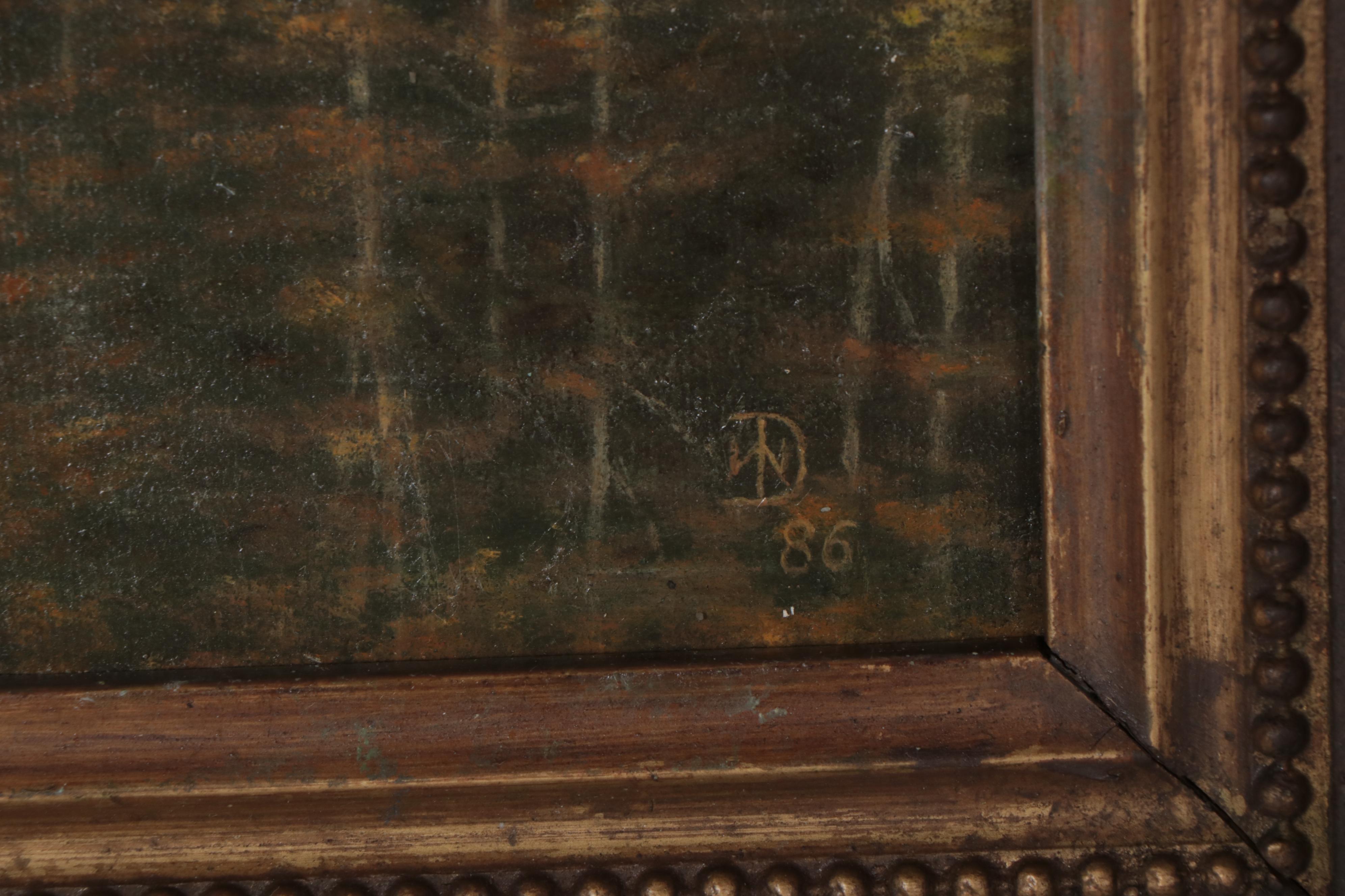 German Landscape Oil Painting "Am Hexenteich," 1986