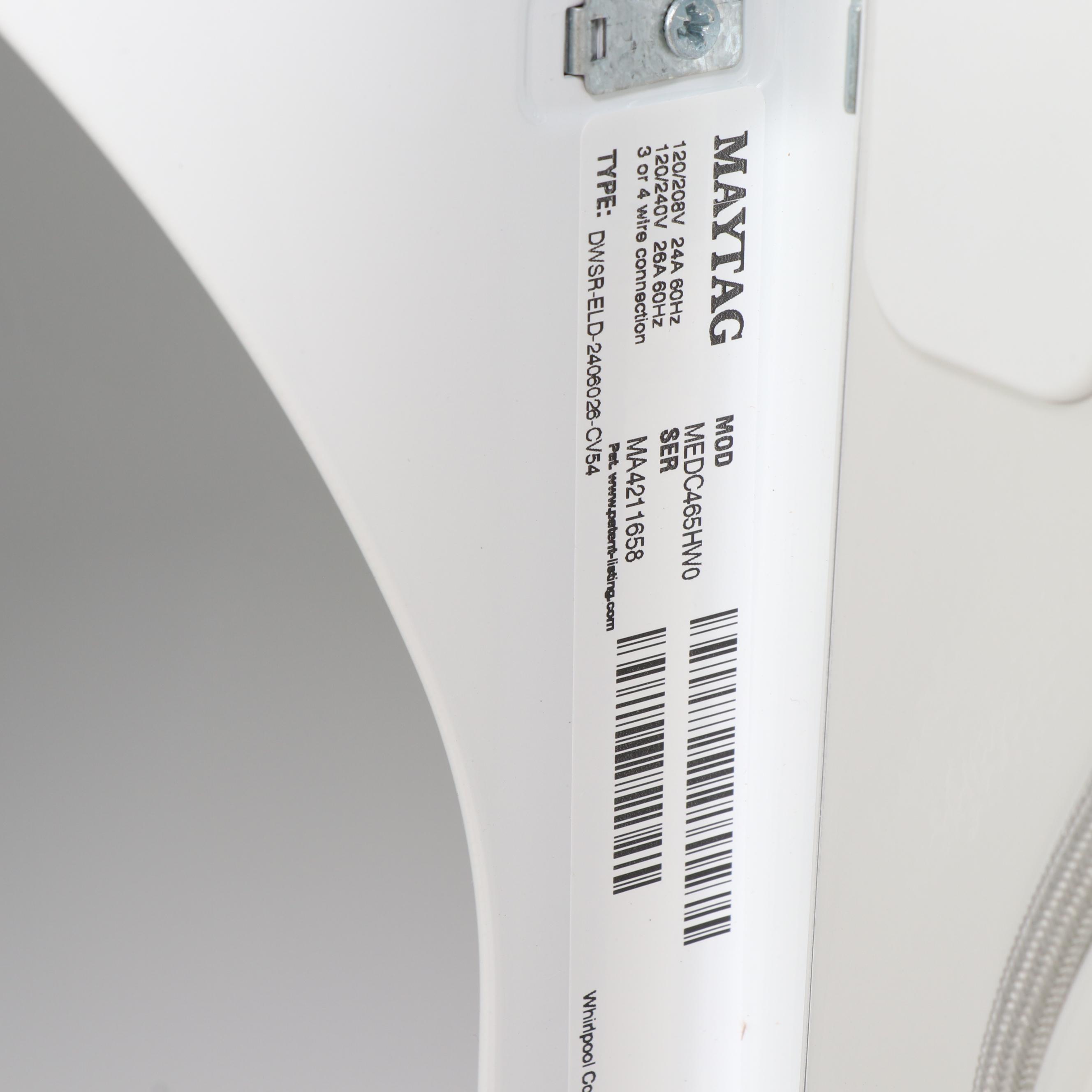 Maytag 7.0 Cu Ft. Large Capacity Electric Dryer with Wrinkle Control in White