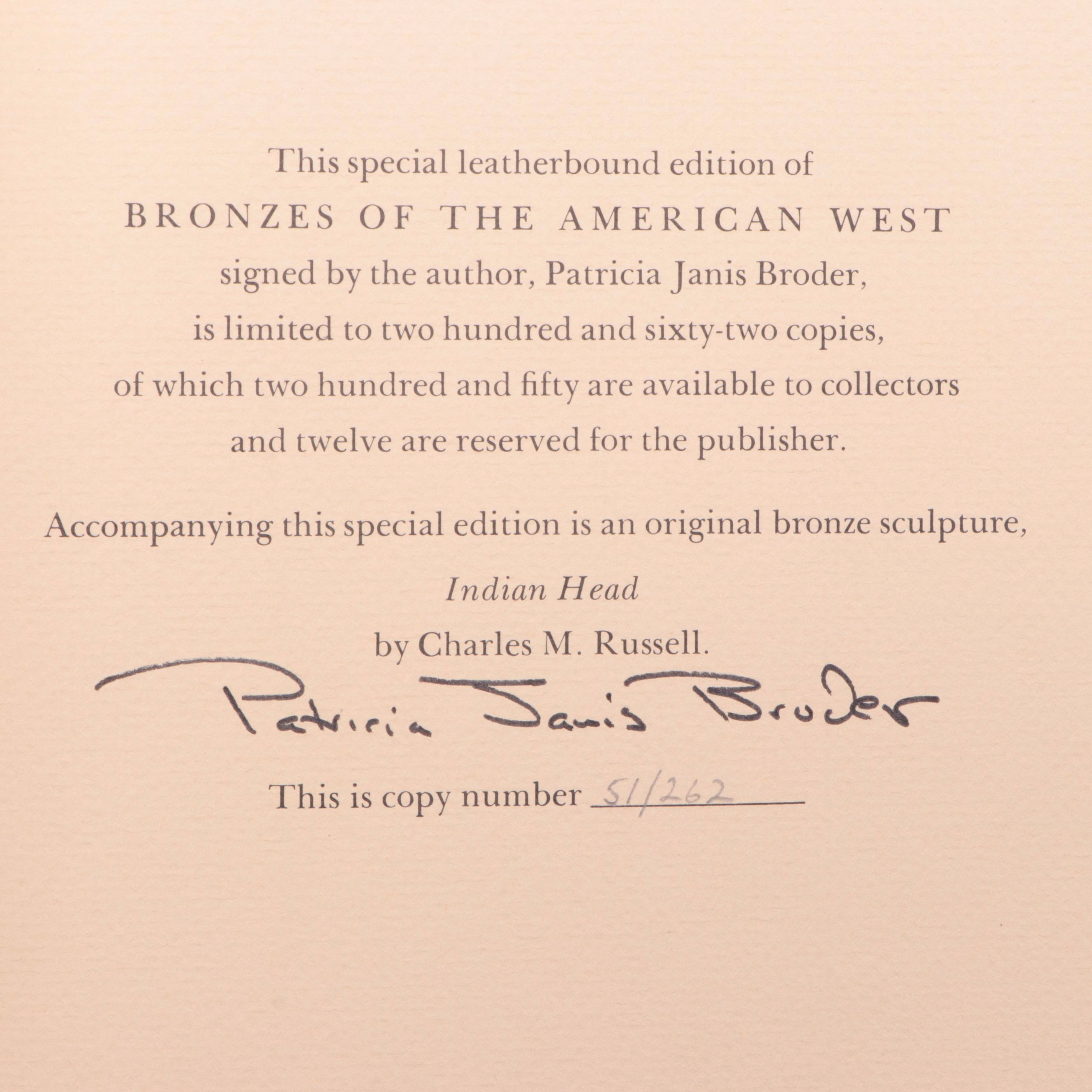 Signed Limited Edition "Bronzes of the American West" by Patricia Janis Broder